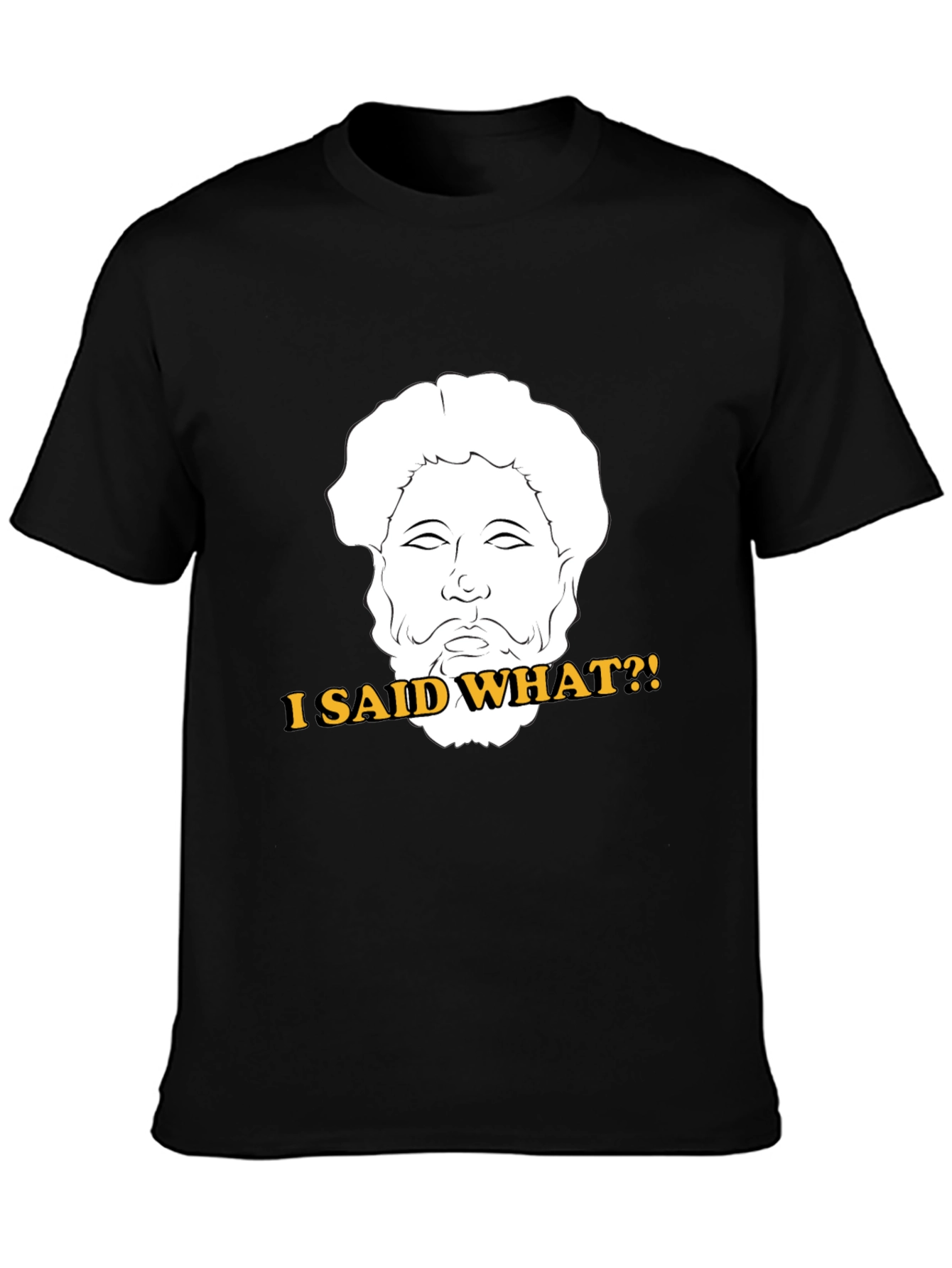 Black I Said What?! T-Shirt - Marcus Aurelius Graphic Tee view 3