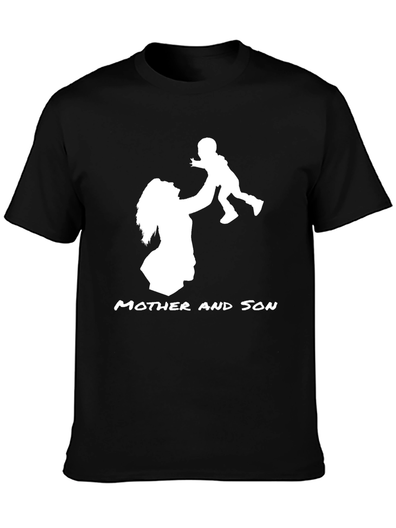 Black Mother and Son Graphic Print Black T-Shirt view 3