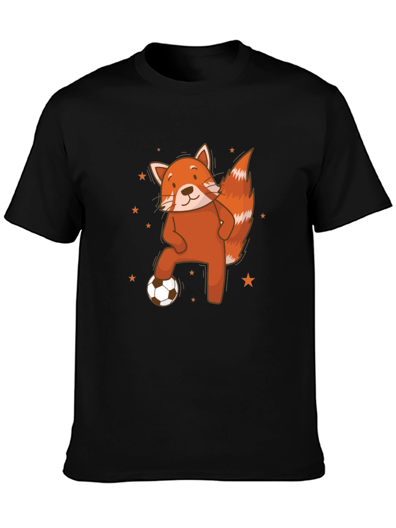 Black Red Panda Soccer T-Shirt - Cute Animal Tee view 3