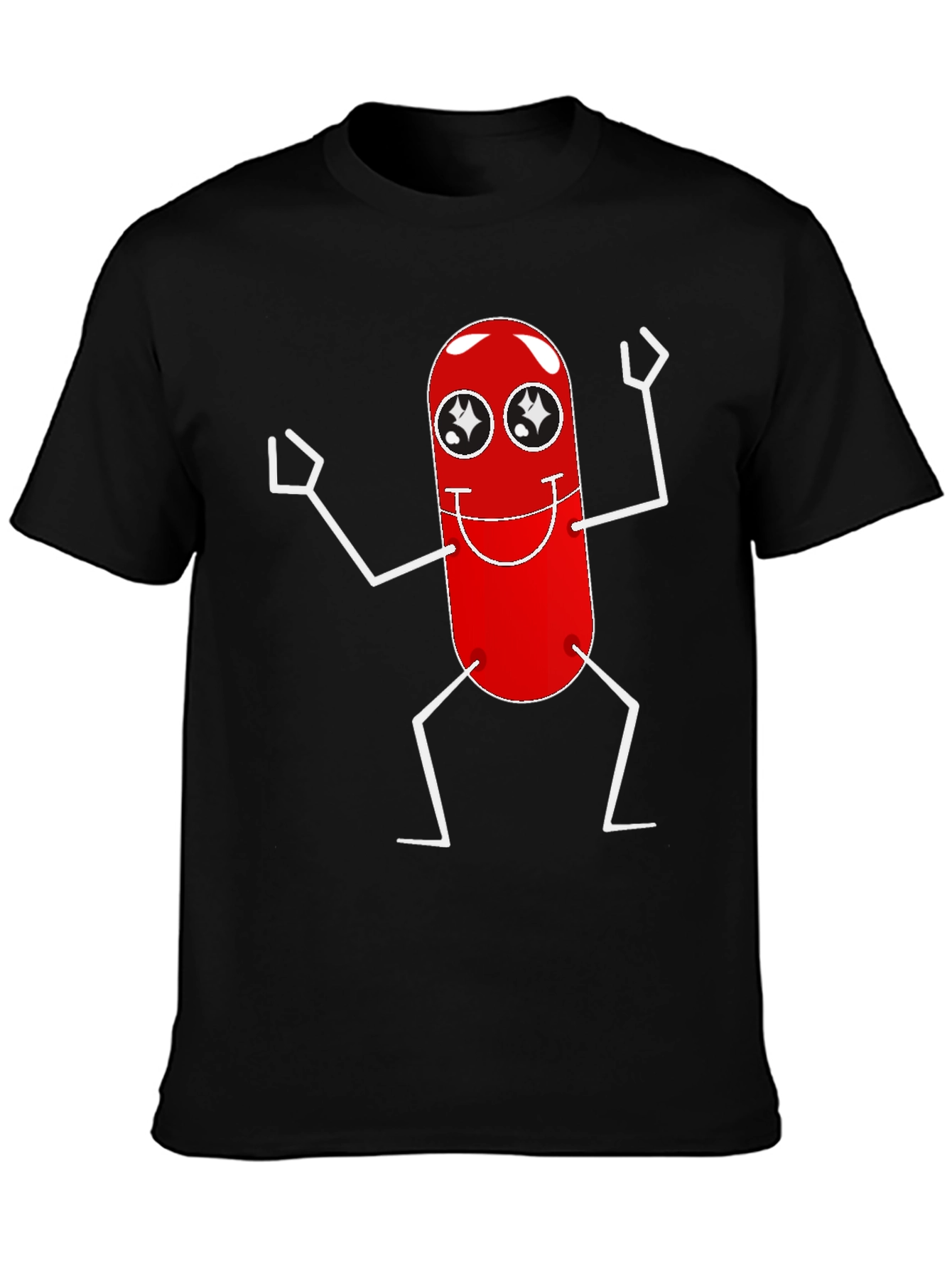 Black Cartoon Pill T-Shirt view 3