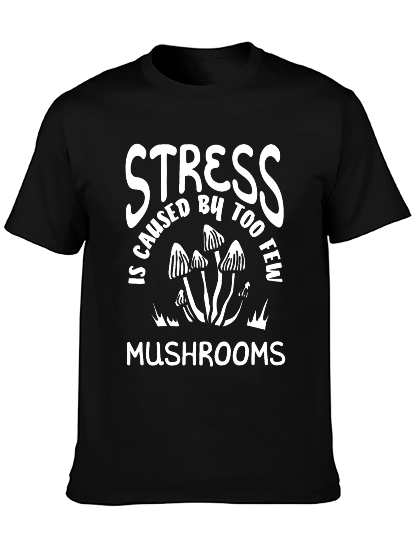 Black Stress Mushrooms Graphic Tee view 3
