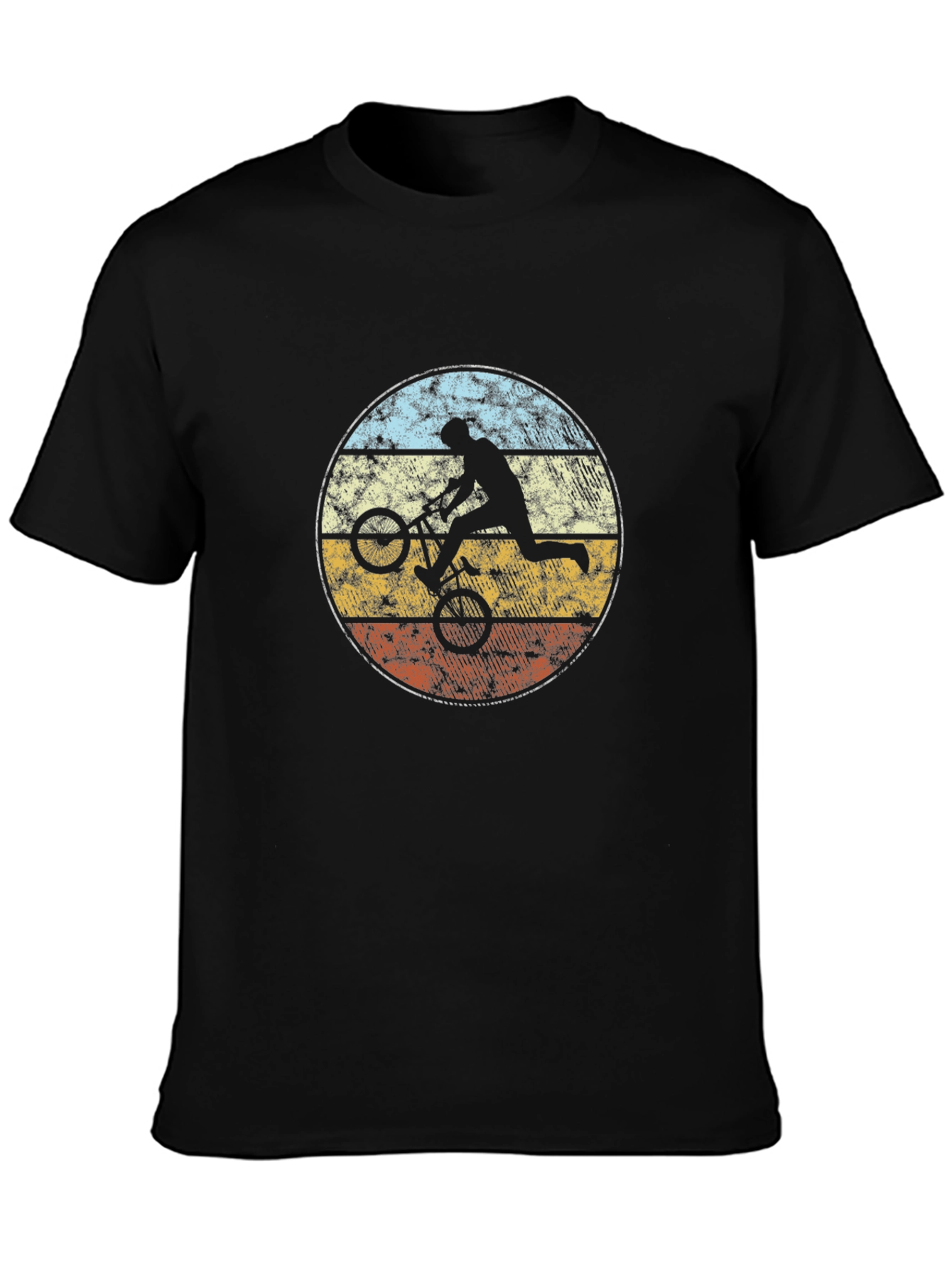 Black Retro BMX Rider Graphic Tee - Black view 3