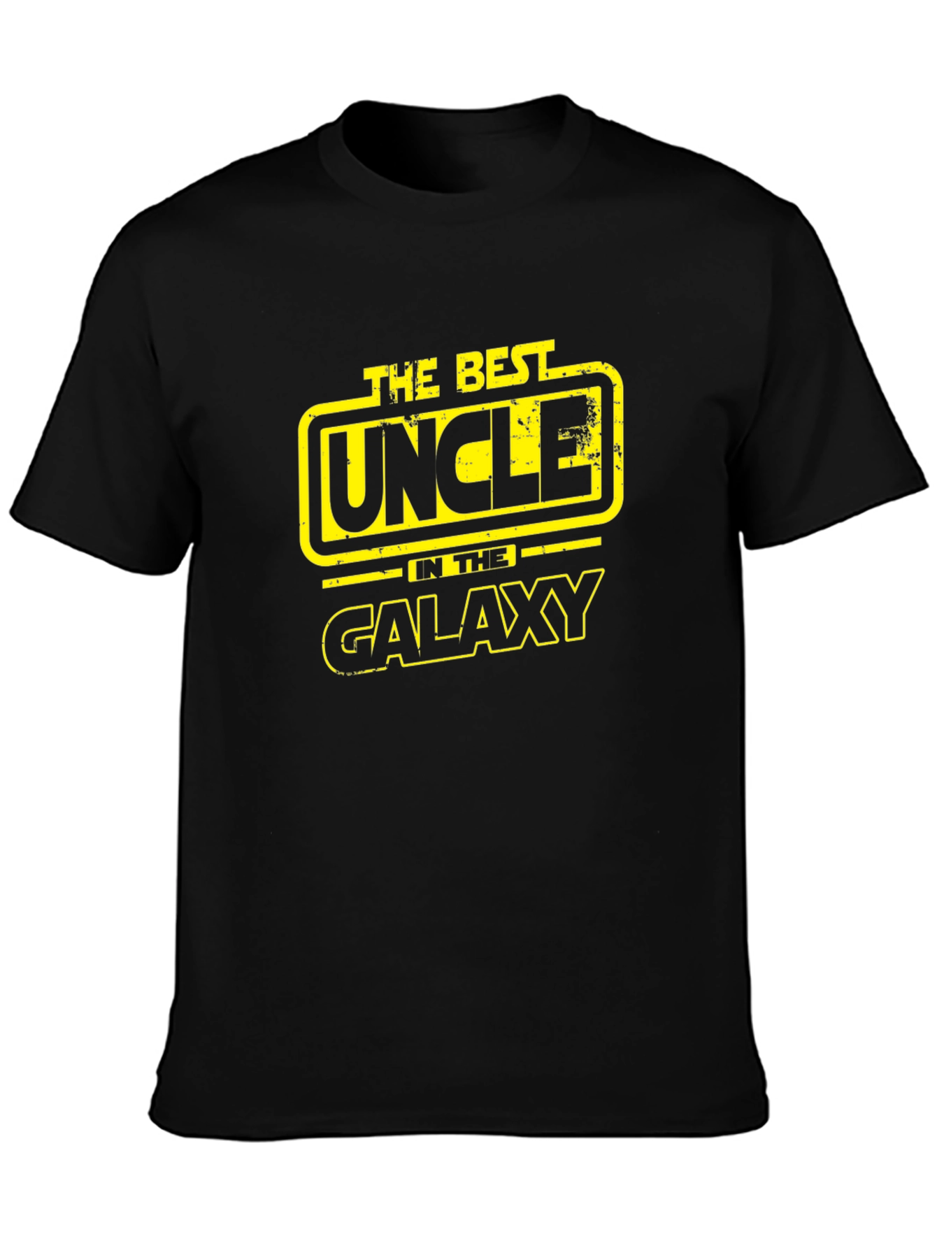 Black Best Uncle in the Galaxy Black T-Shirt view 3