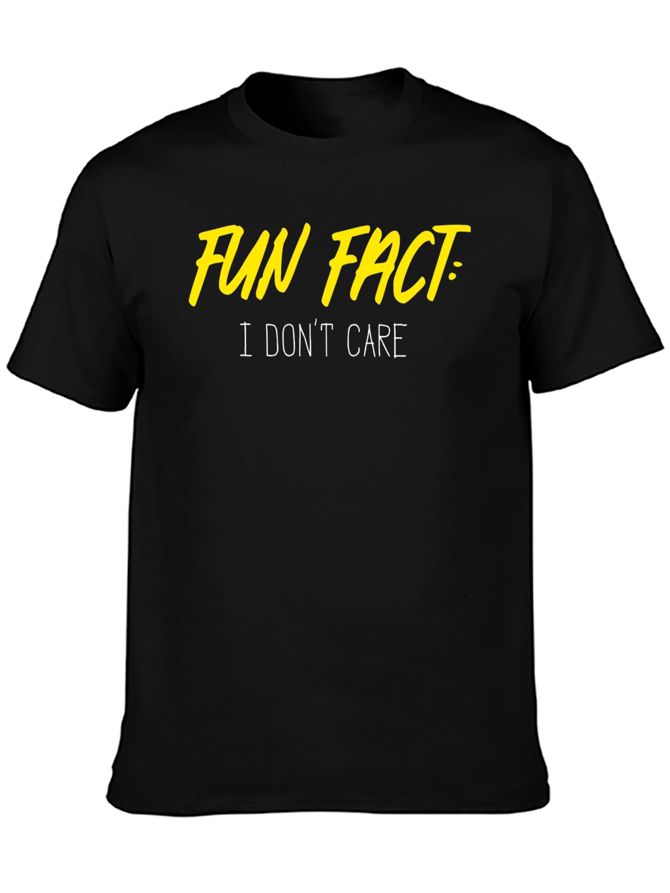 Black Fun Fact: I Don't Care T-Shirt view 3