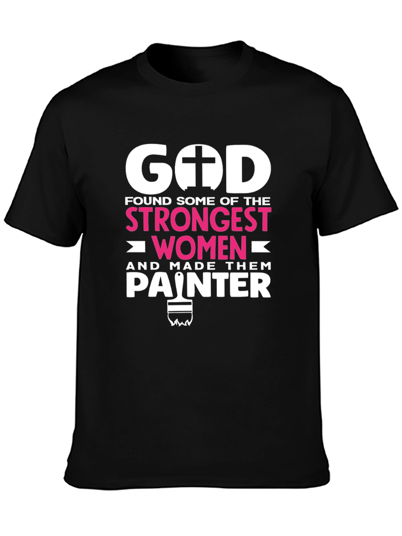 Black Strong Women Painter T-Shirt view 3