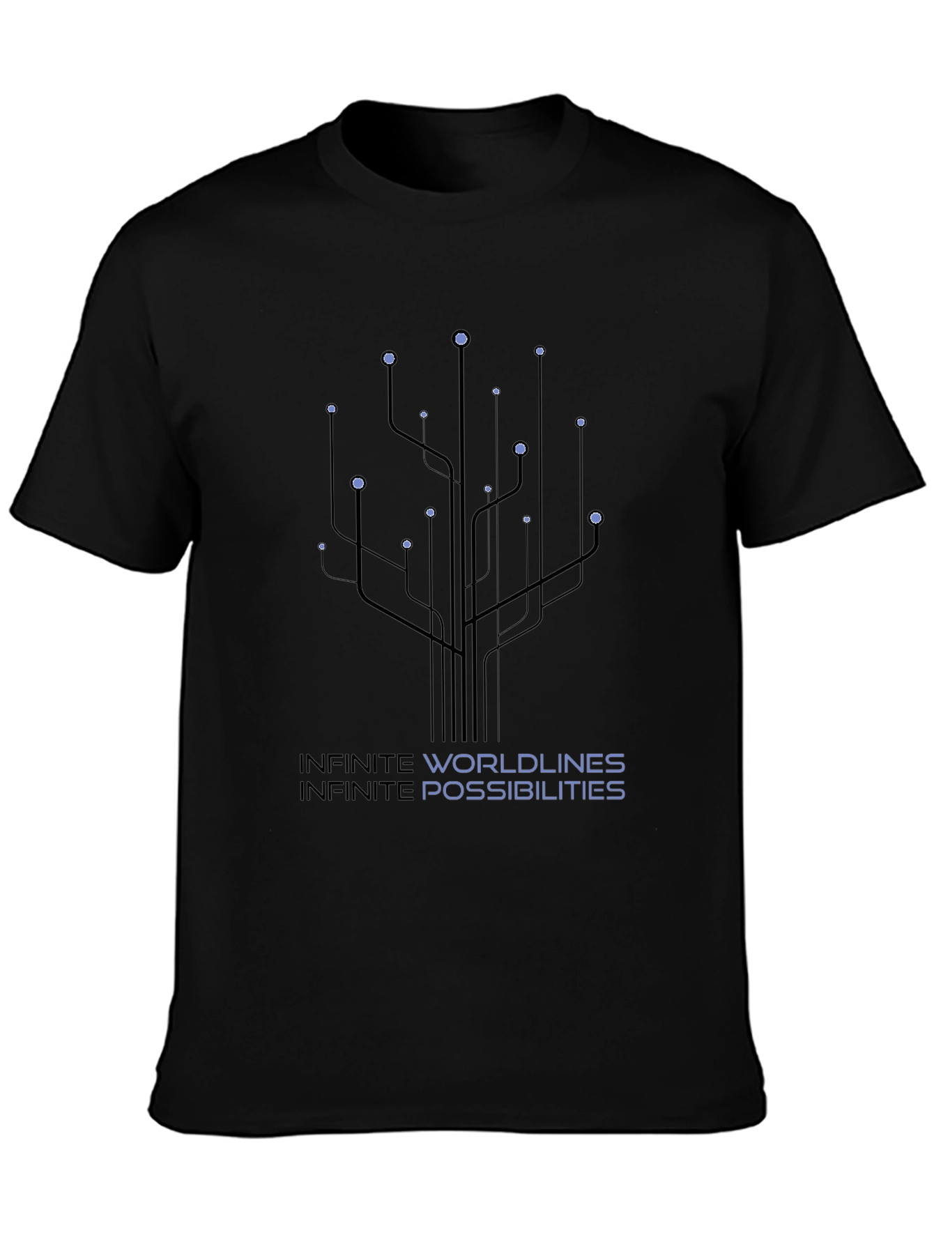 Black Infinite Worldlines T-Shirt view 3