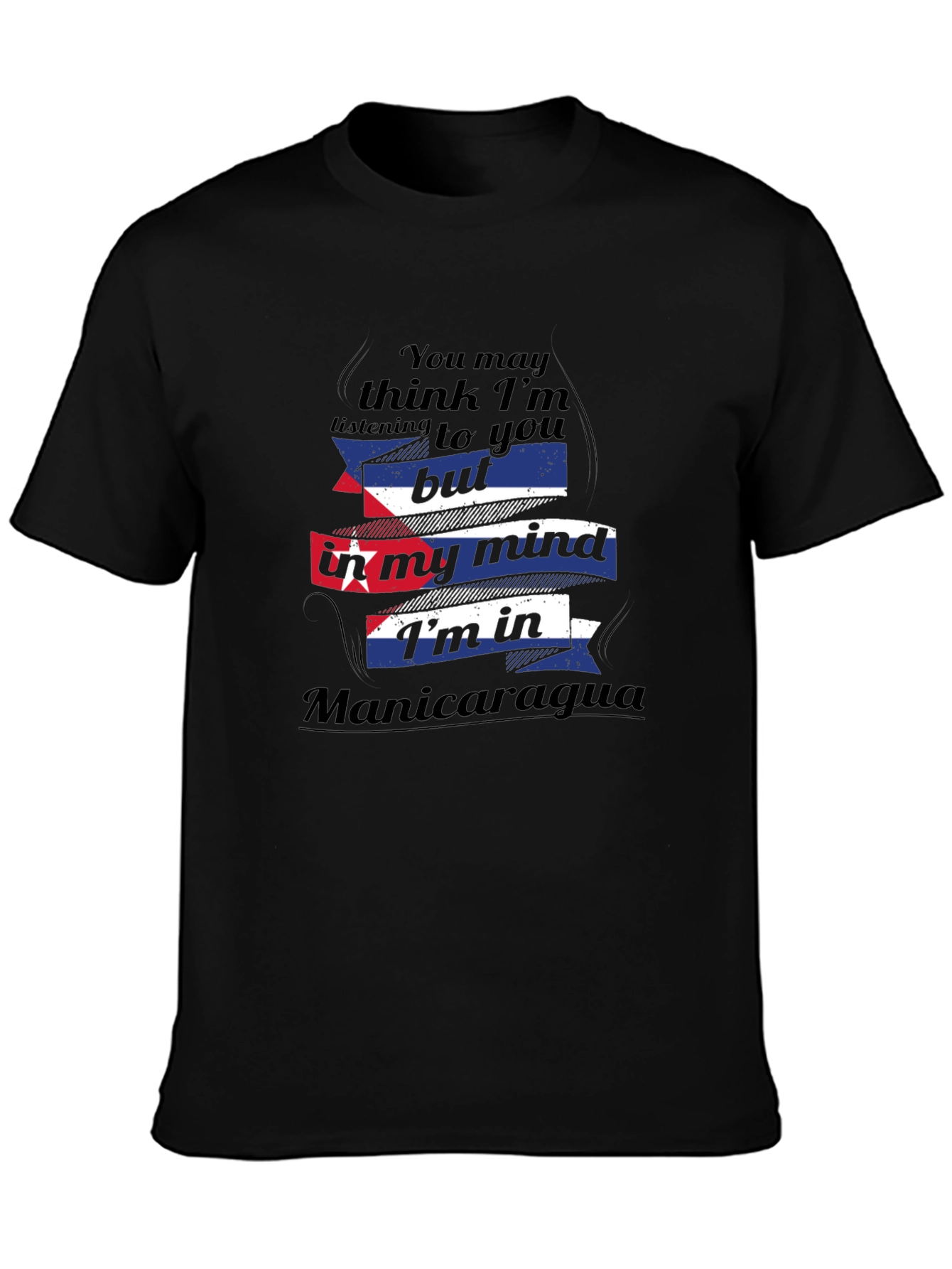 Black Manicaragua Mind T-Shirt - Funny Travel Tee view 3