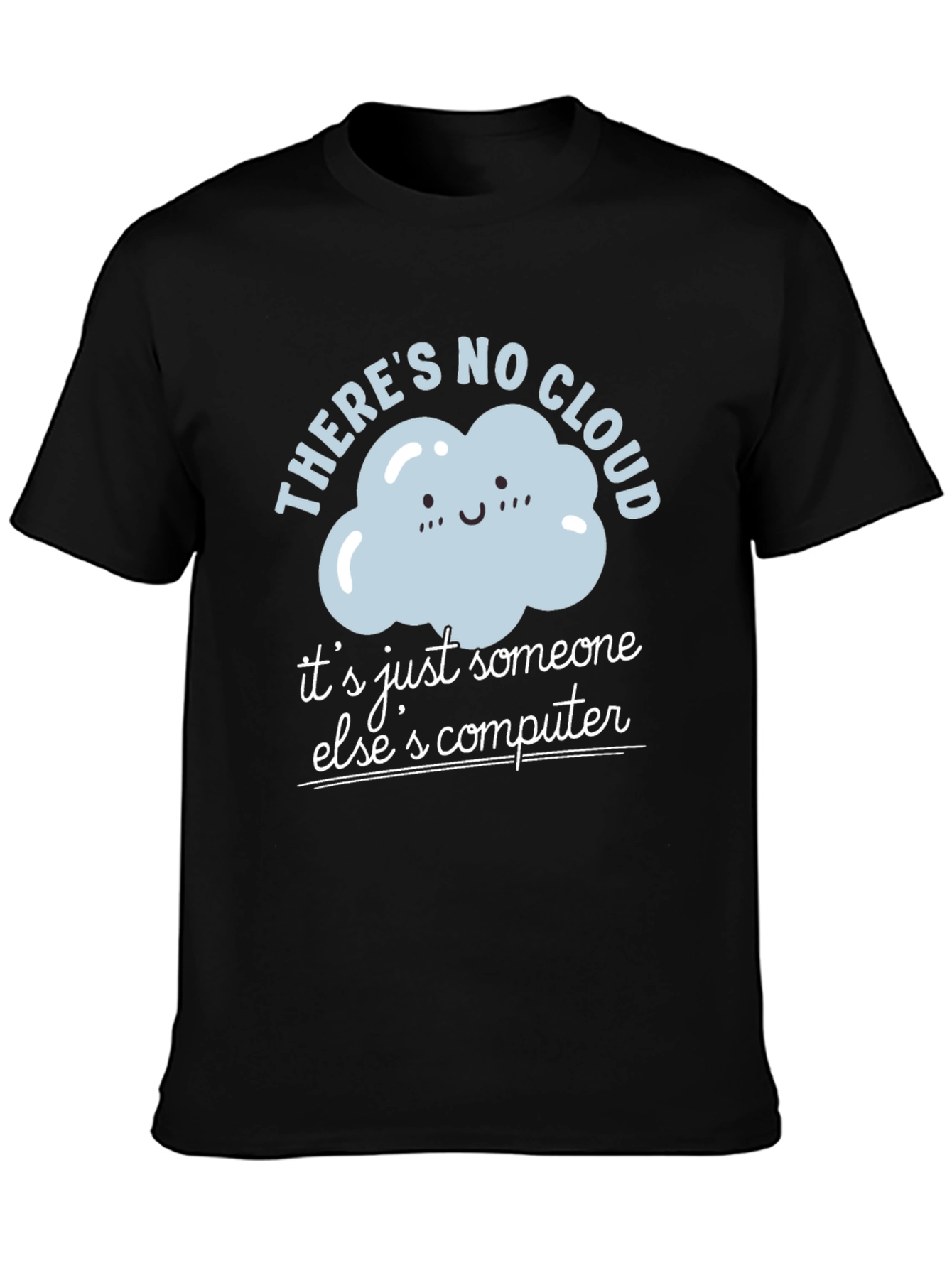 Black Funny Cloud Computing T-Shirt view 3