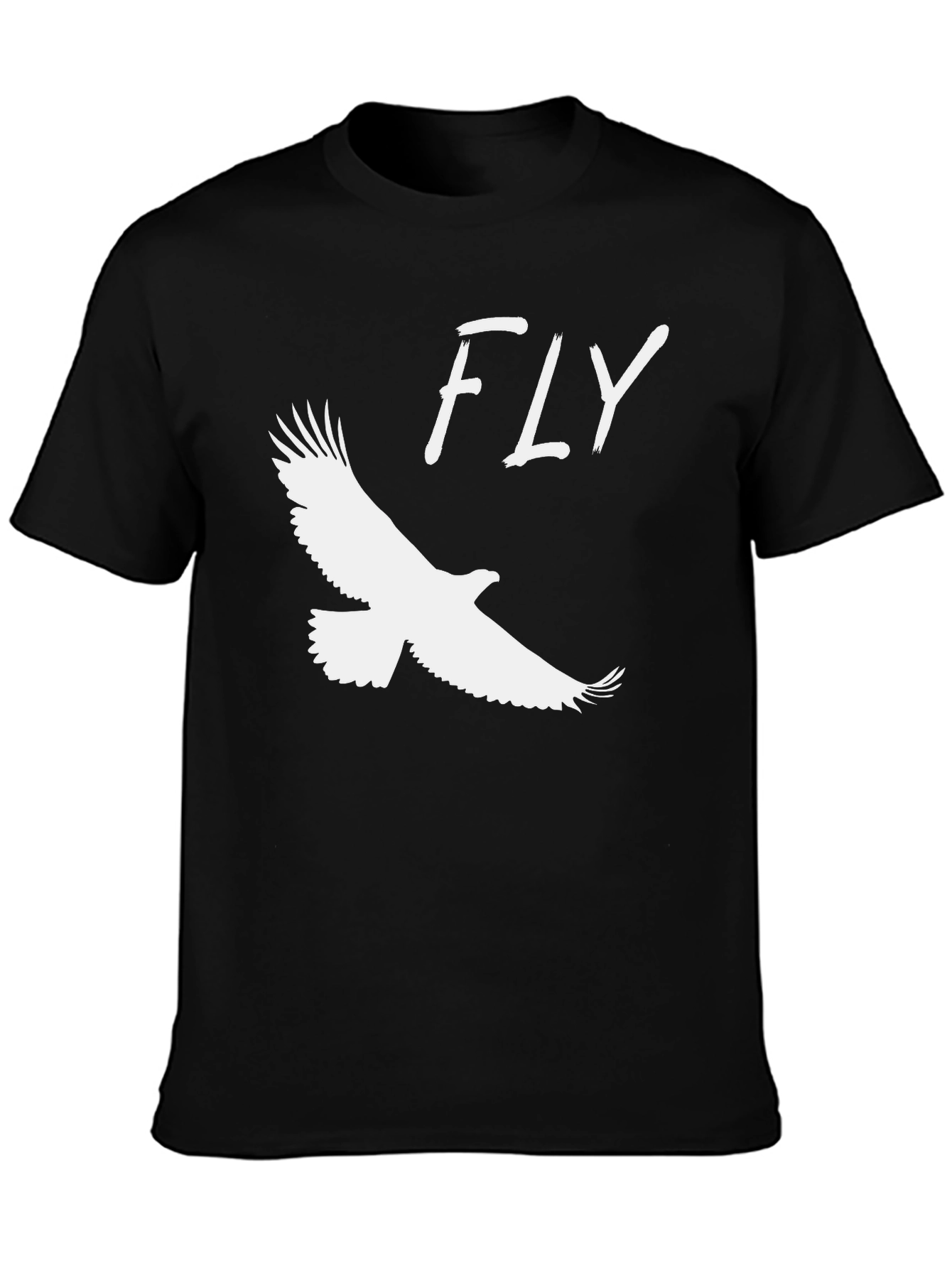 Black Fly Eagle Graphic Tee - Black Short Sleeve Crew Neck view 3