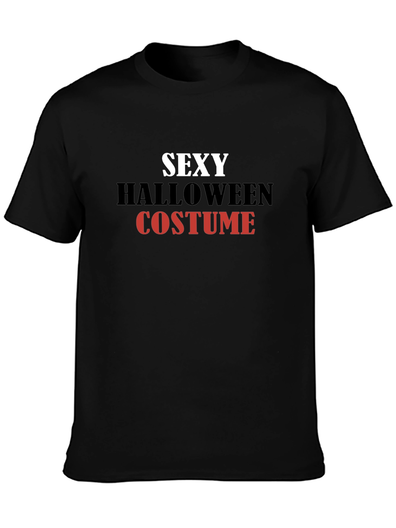Black Sexy Halloween Costume Graphic T-Shirt view 3