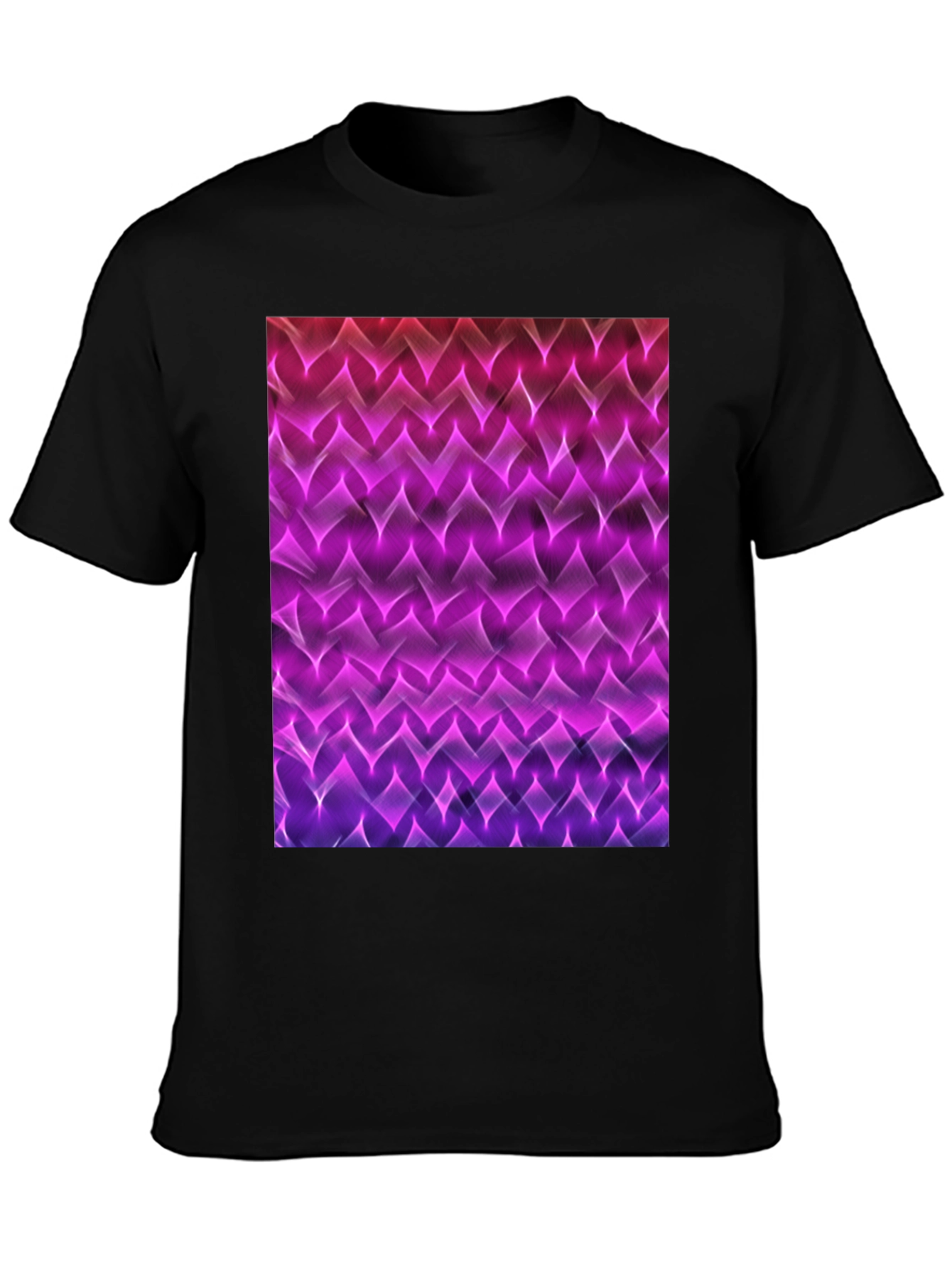Black Abstract Pattern Black T-Shirt view 3