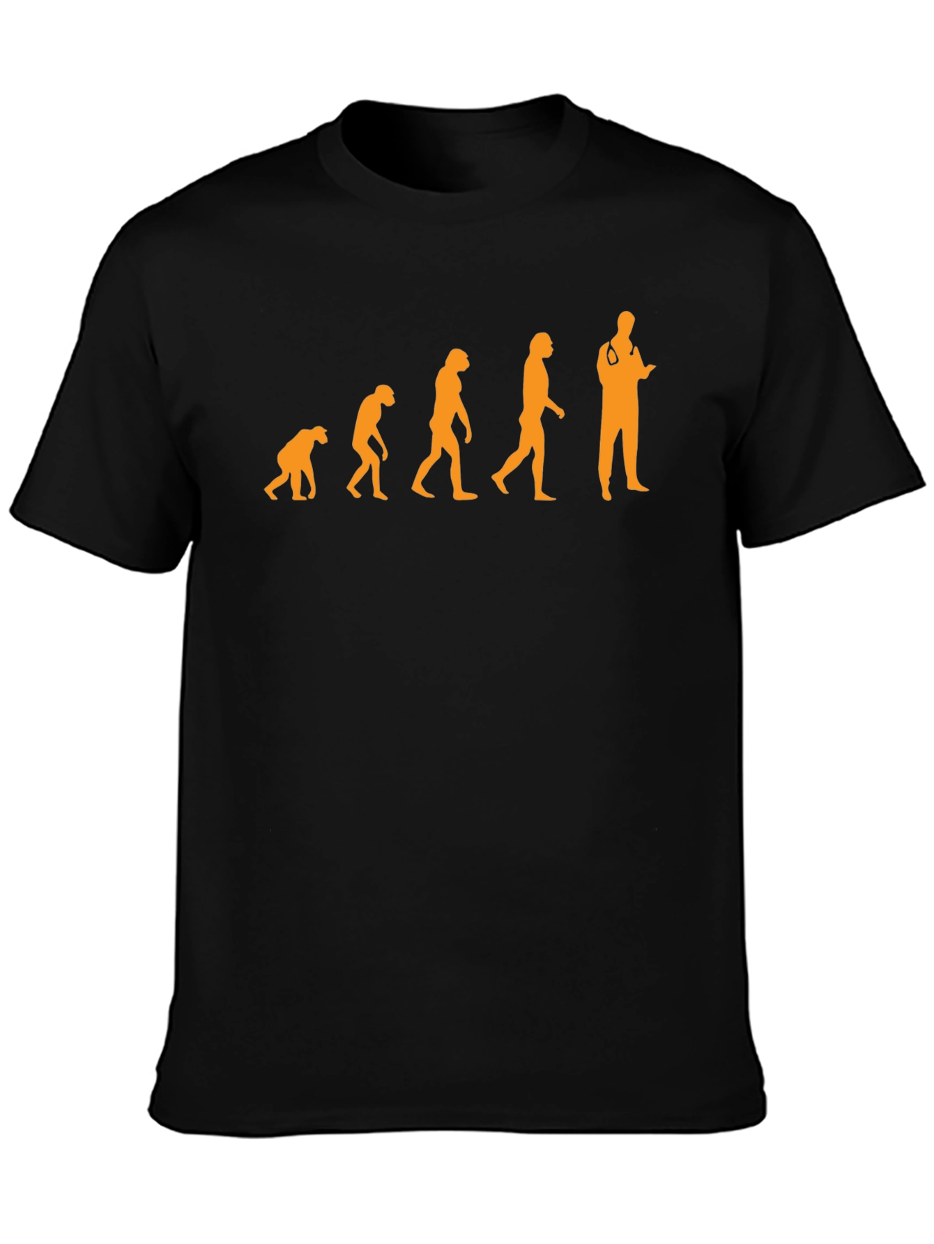 Black Evolution of Doctor T-Shirt - Black Cotton Tee view 3
