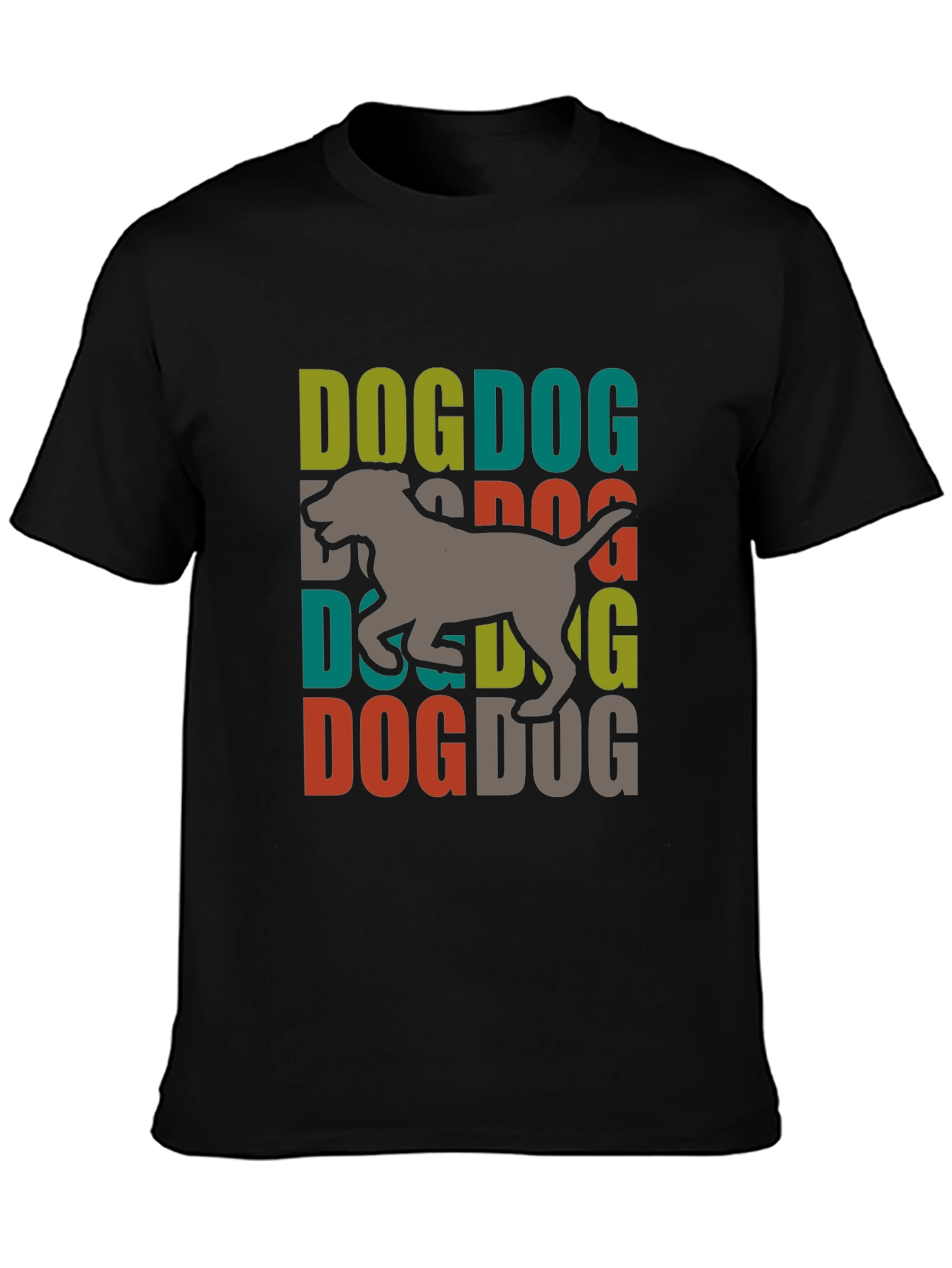 Black Dog Graphic Print Tee - Trendy Dog Lover T-Shirt view 3