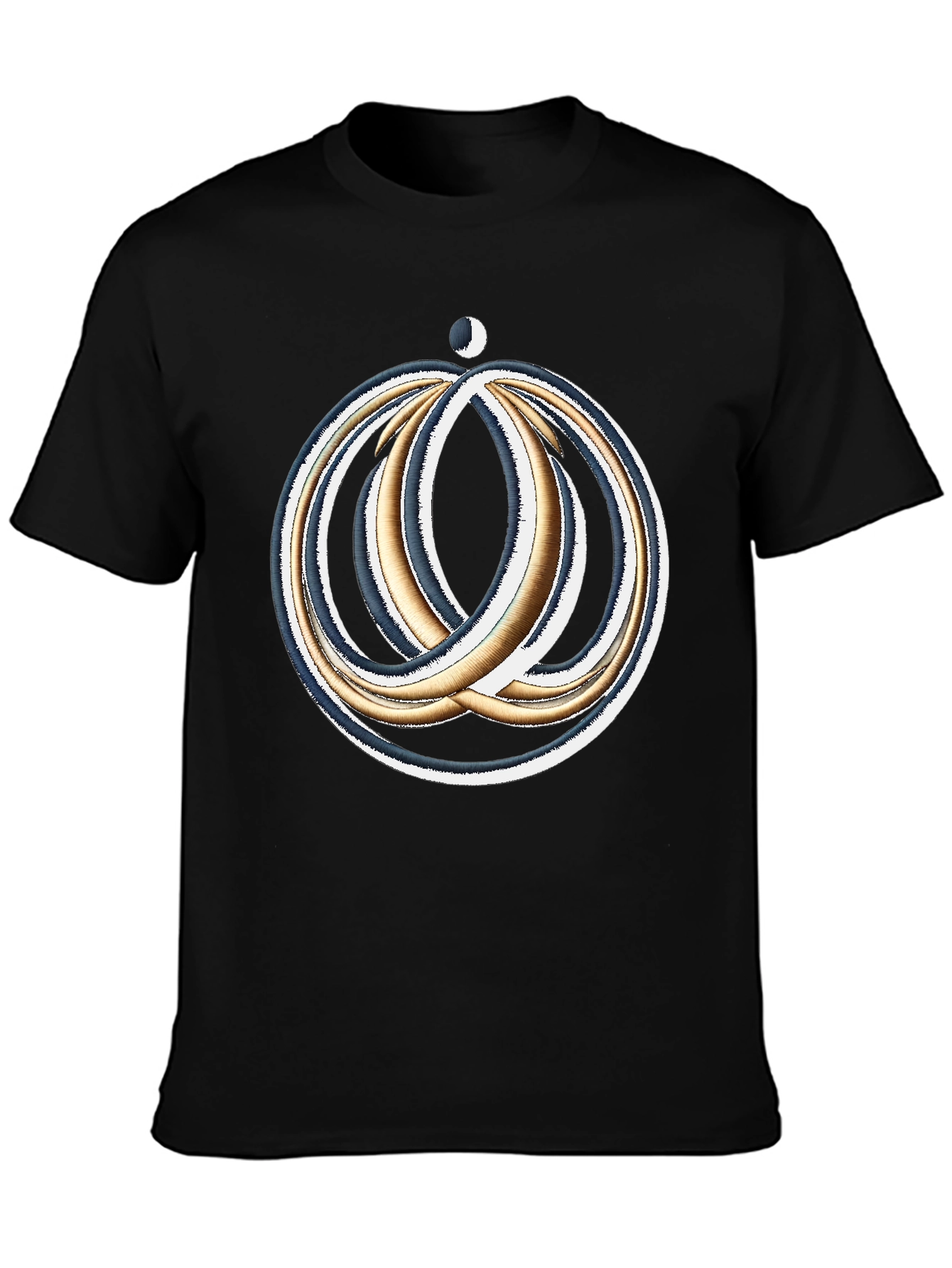 Black Cosmic Rings Graphic Tee - Black Cotton Blend Comfort Fit view 3