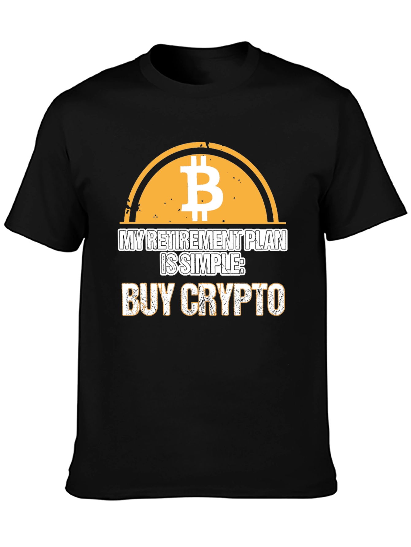 Black Buy Crypto Retirement Plan T-Shirt view 3