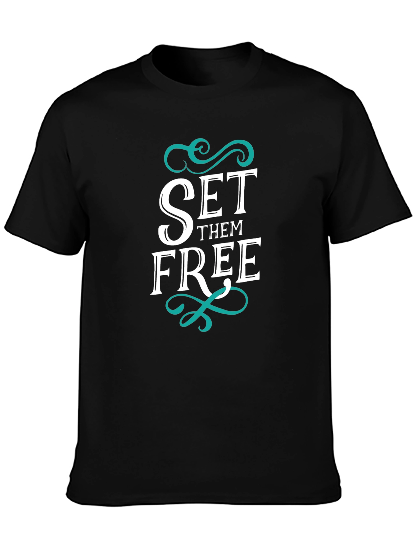 Black Set Them Free Graphic Tee view 3