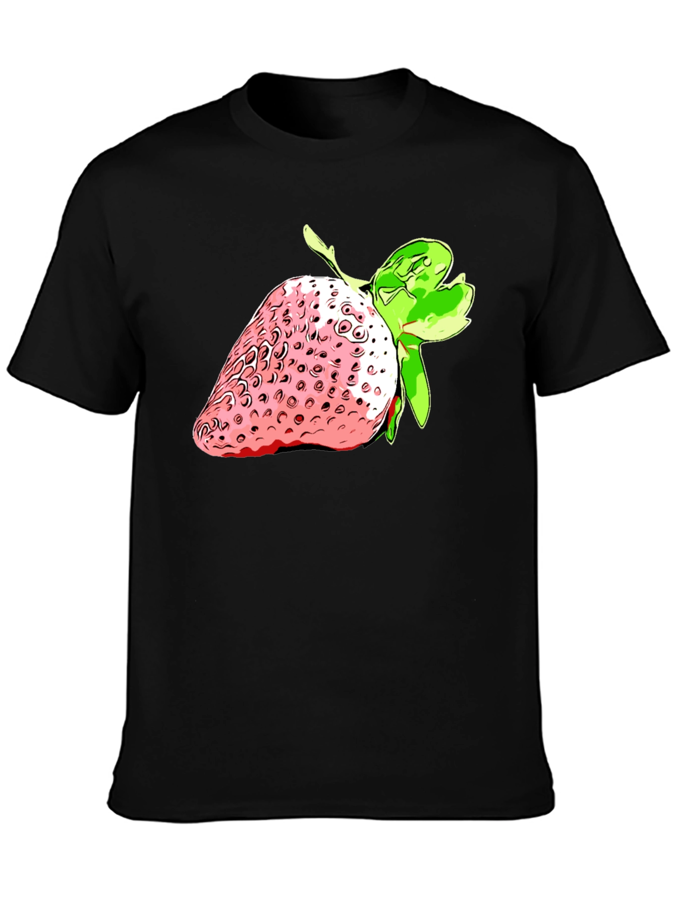 Black Strawberry Graphic Black T-Shirt - Fresh Style view 3
