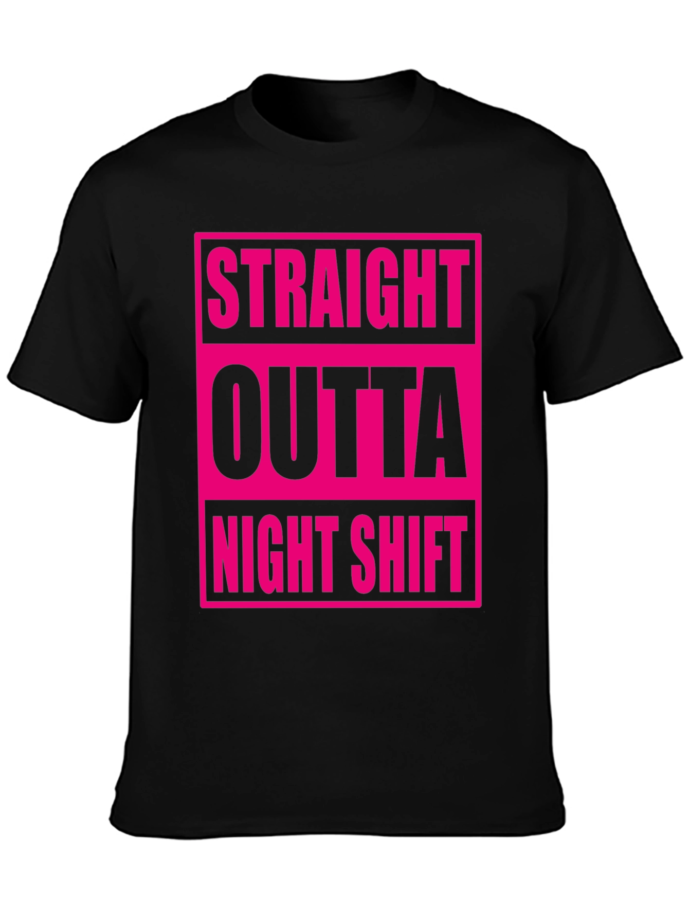 Black Straight Outta Night Shift Graphic Tee view 3