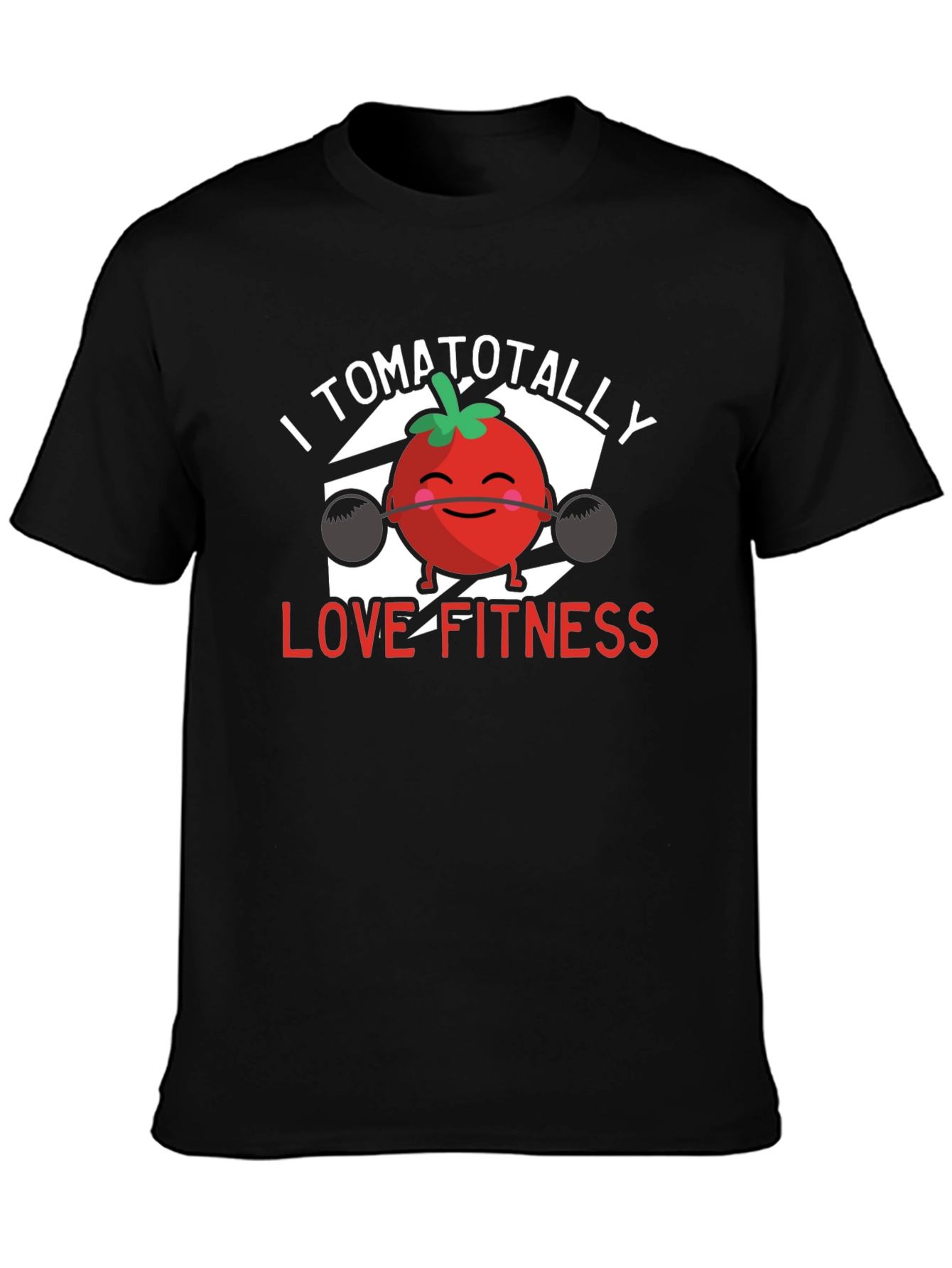 Black I Tomatotally Love Fitness T-Shirt - Black view 3