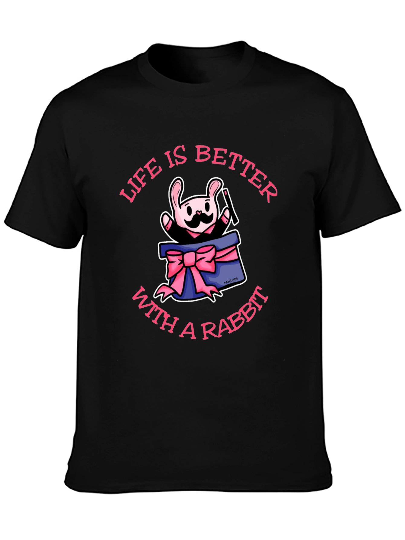 Black Life Is Better With A Rabbit T-Shirt view 3