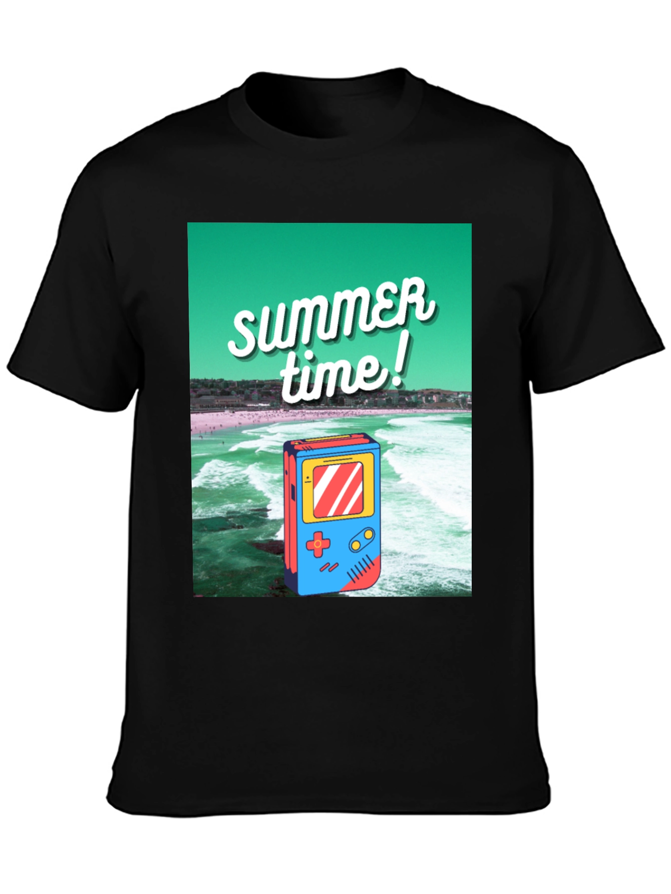 Black Retro Summer Time Graphic Tee view 3
