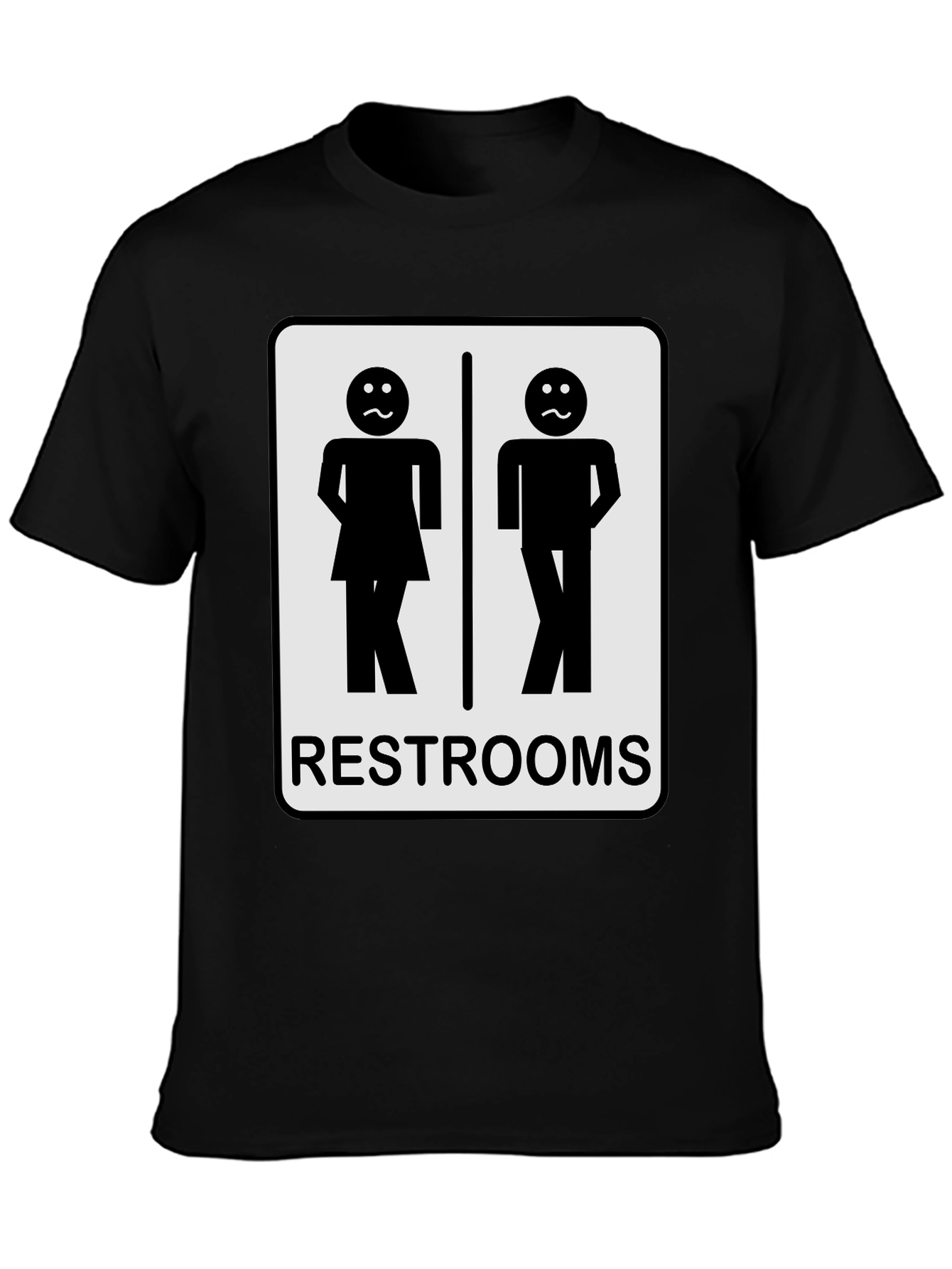 Black Funny Restroom T-Shirt view 3