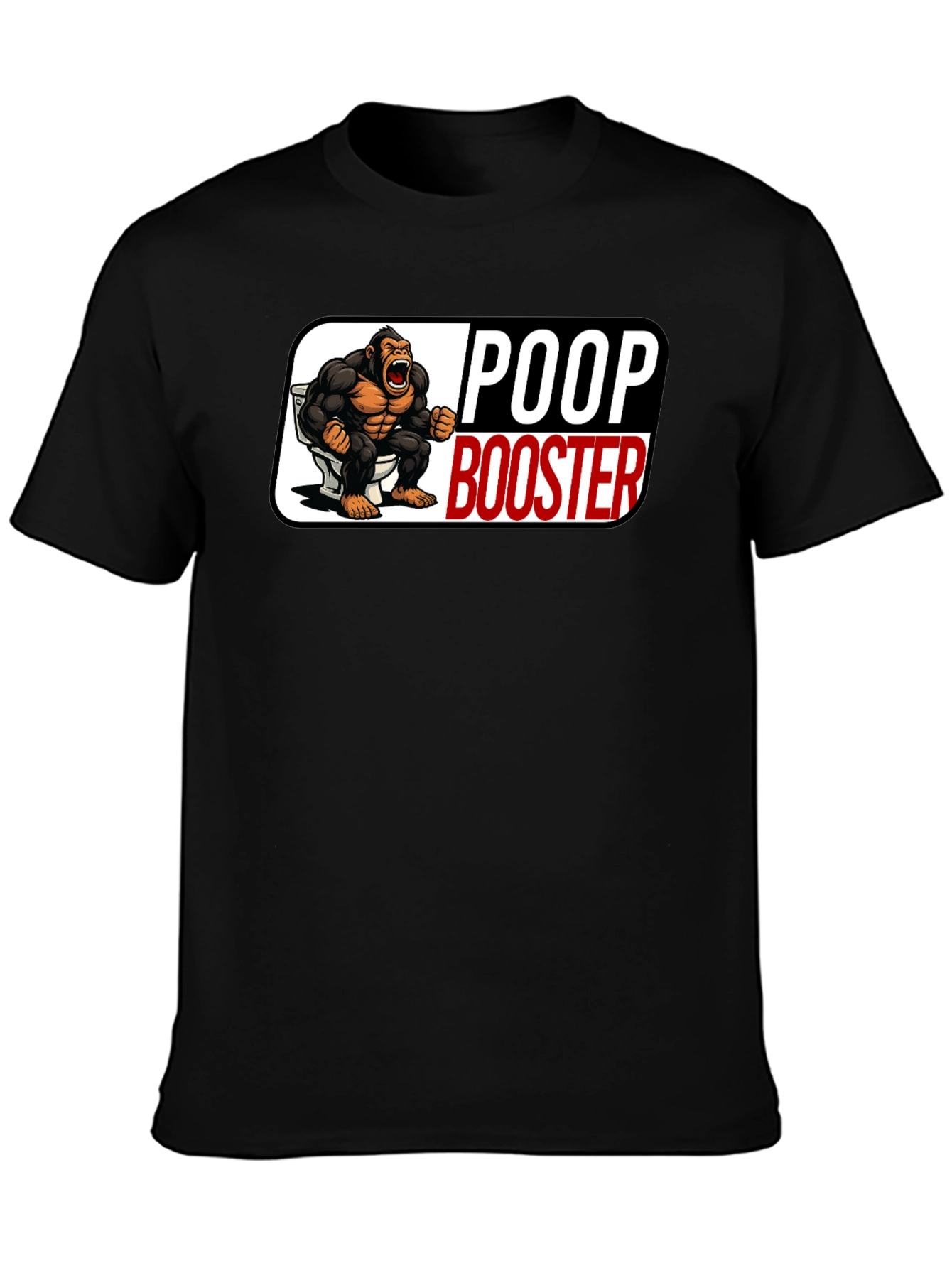 Black Poop Booster Gorilla Graphic T-Shirt view 3