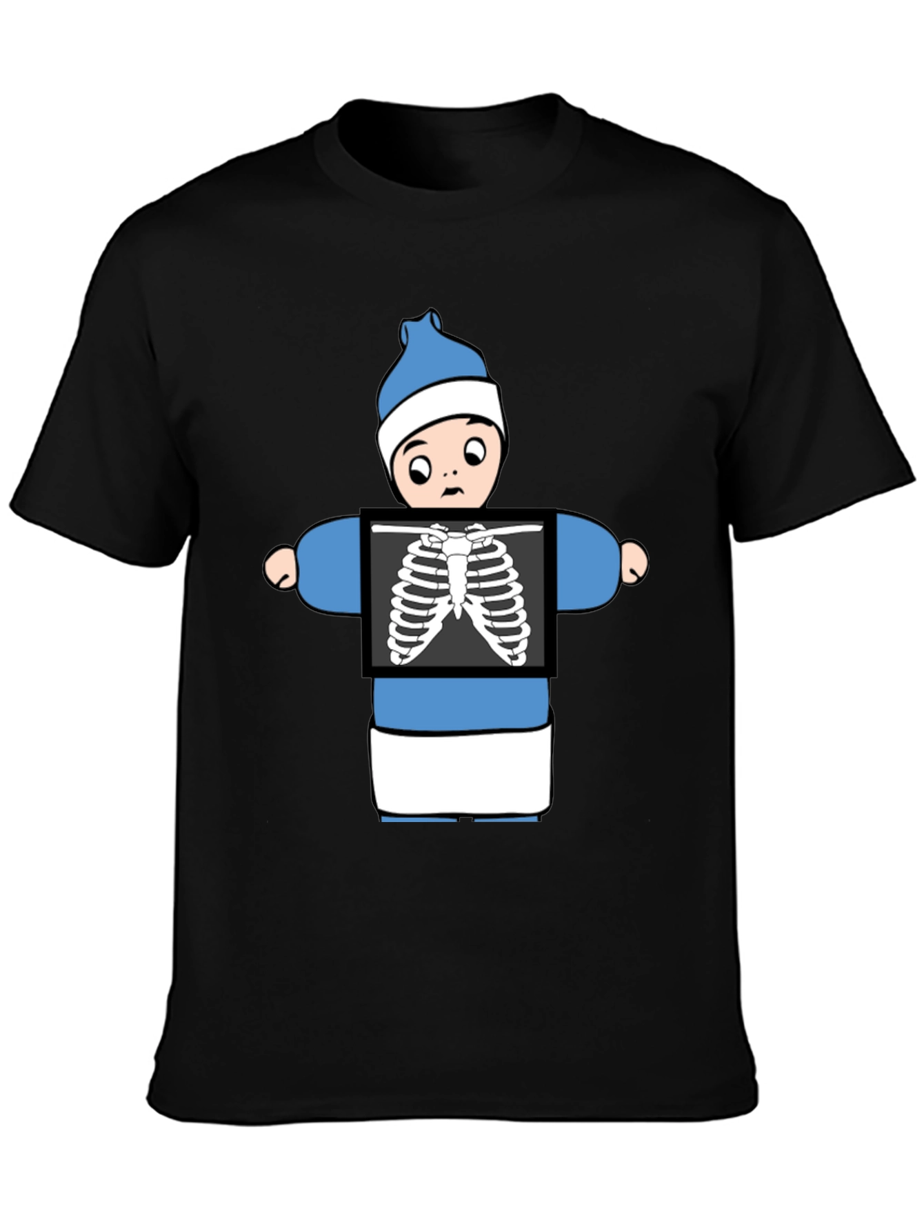 Black Funny X-Ray Baby T-Shirt view 3