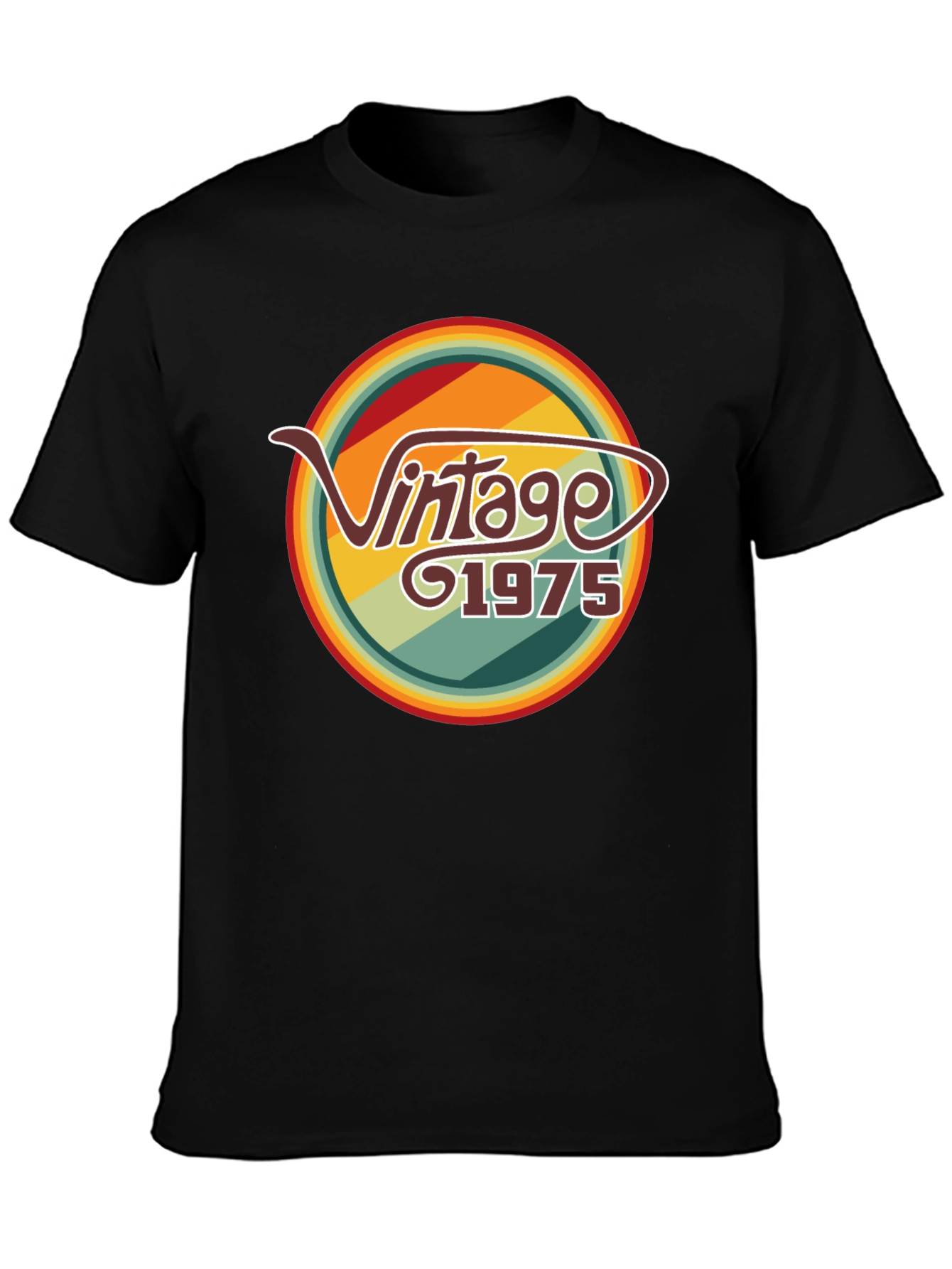 Black Vintage 1975 Graphic T-Shirt - Retro Style view 3
