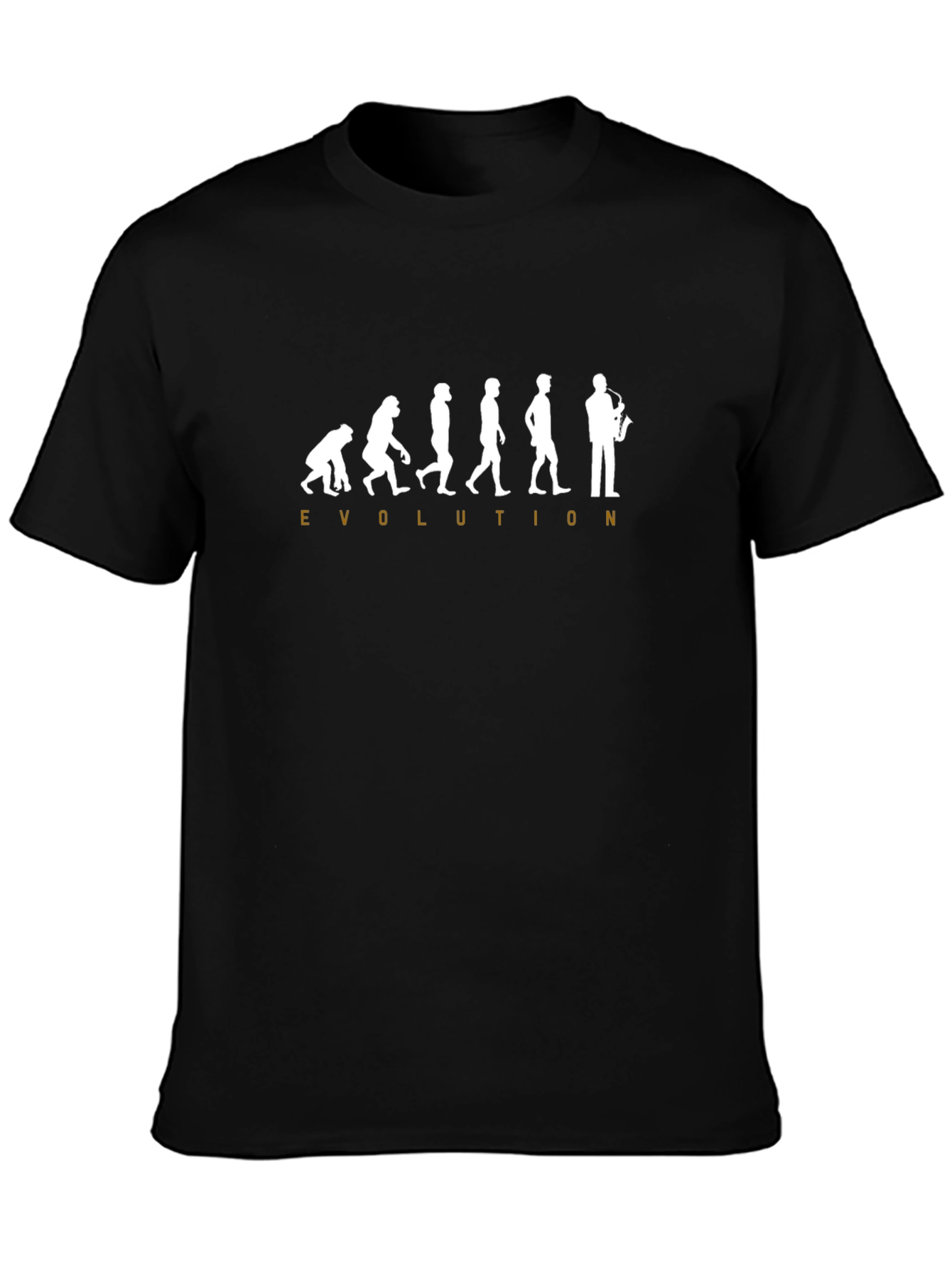 Black Evolution of Saxophone Player T-Shirt view 3