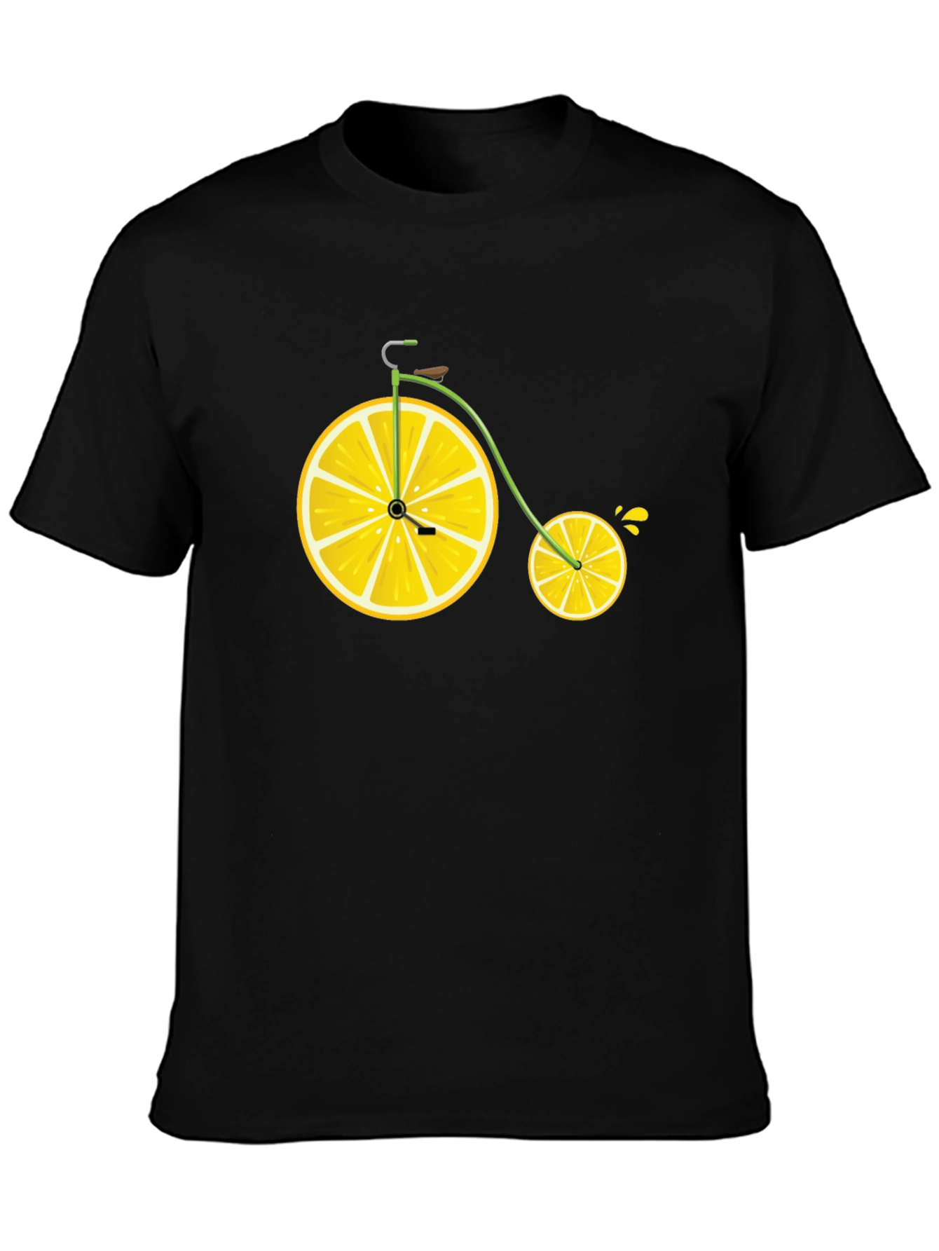 Lemon Bicycle Graphic Tee - Novelty Fruit Bike T-Shirt - 3