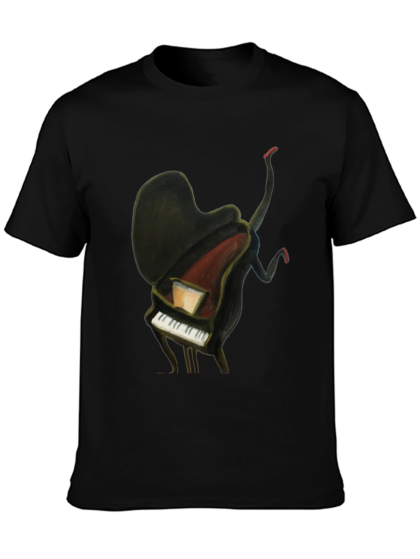 Black Piano Man Graphic Tee - Unique Music Lover T-Shirt view 3