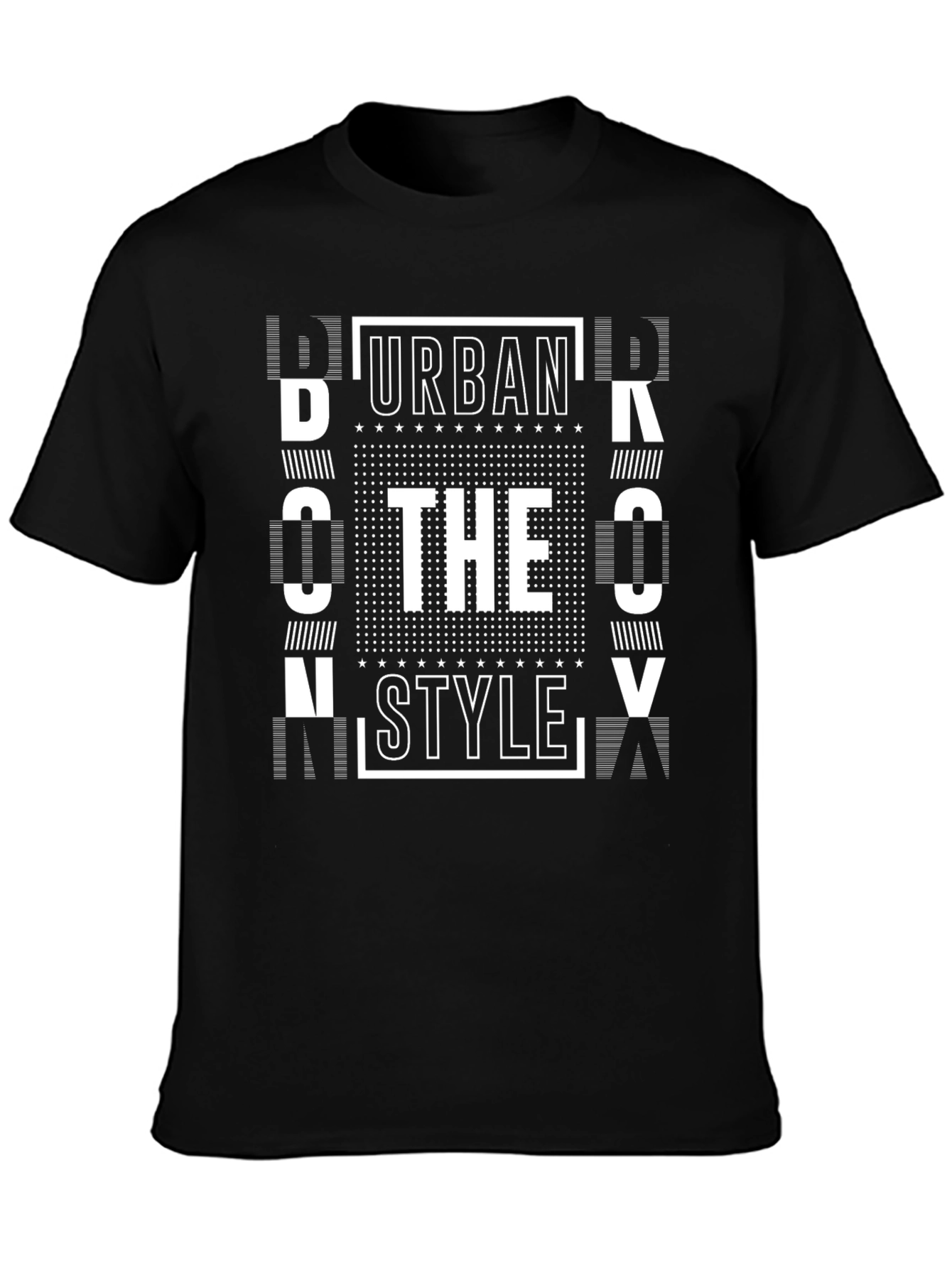Black Urban Style Graphic Print Black T-Shirt view 3