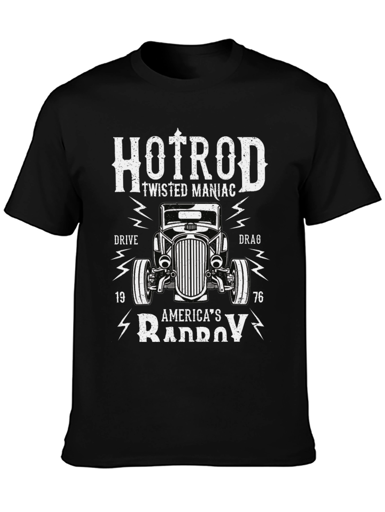 Black Hotrod Twisted Maniac Graphic T-Shirt view 3