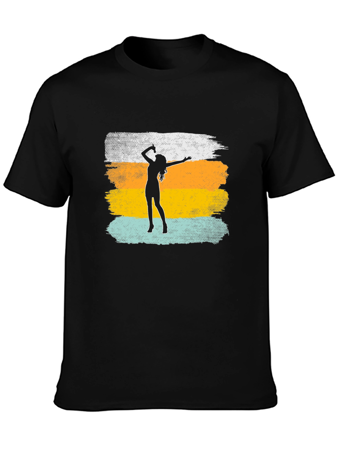 Black Retro Singer Graphic Tee - Vintage Music Lover T-Shirt view 3