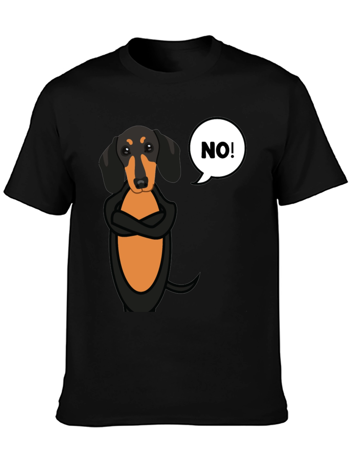 Sassy Dachshund Graphic Tee - "NO!" Attitude - 3
