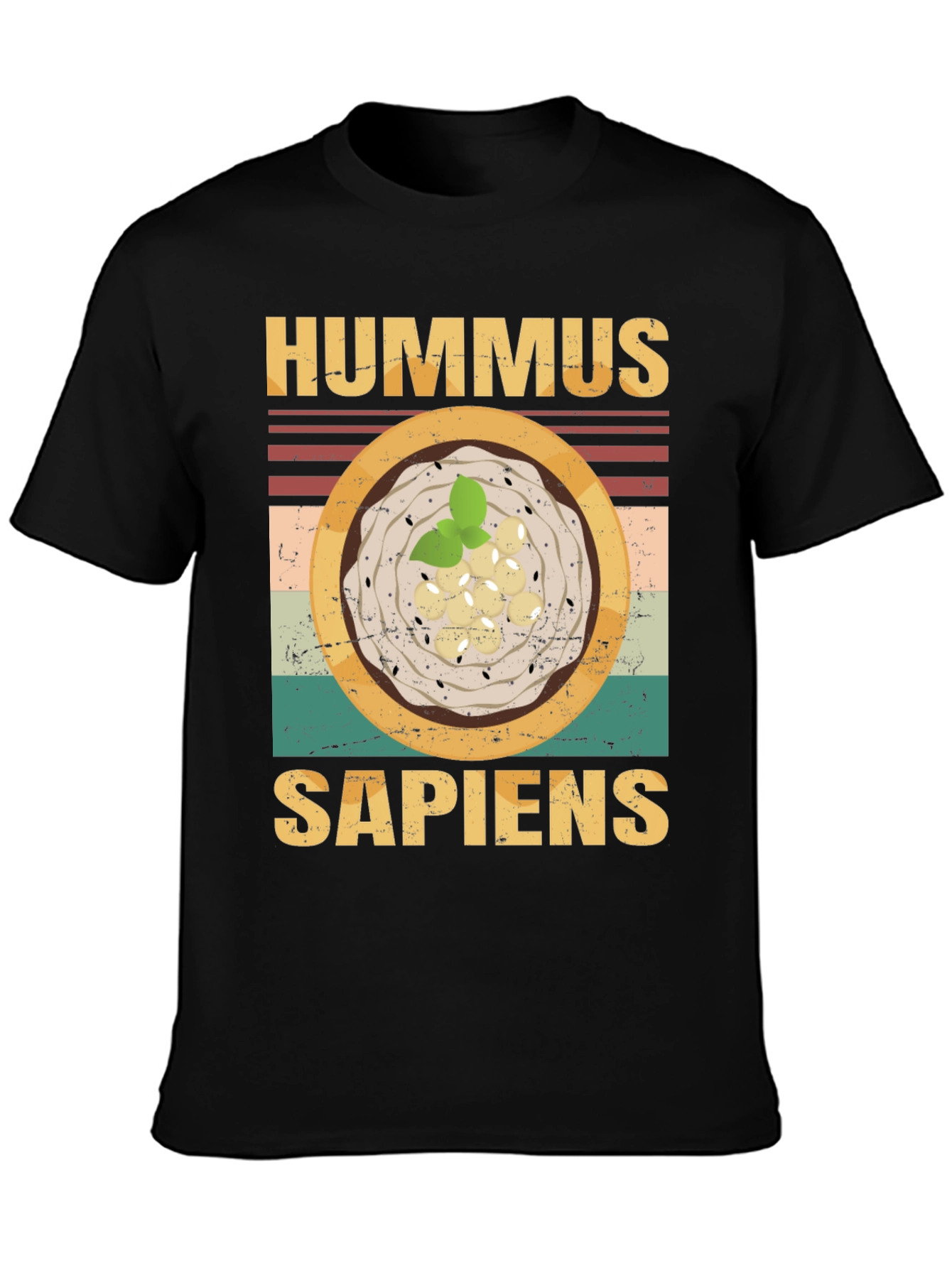 Black Hummus Sapiens Graphic Tee - Funny Food Lover's T-Shirt view 3