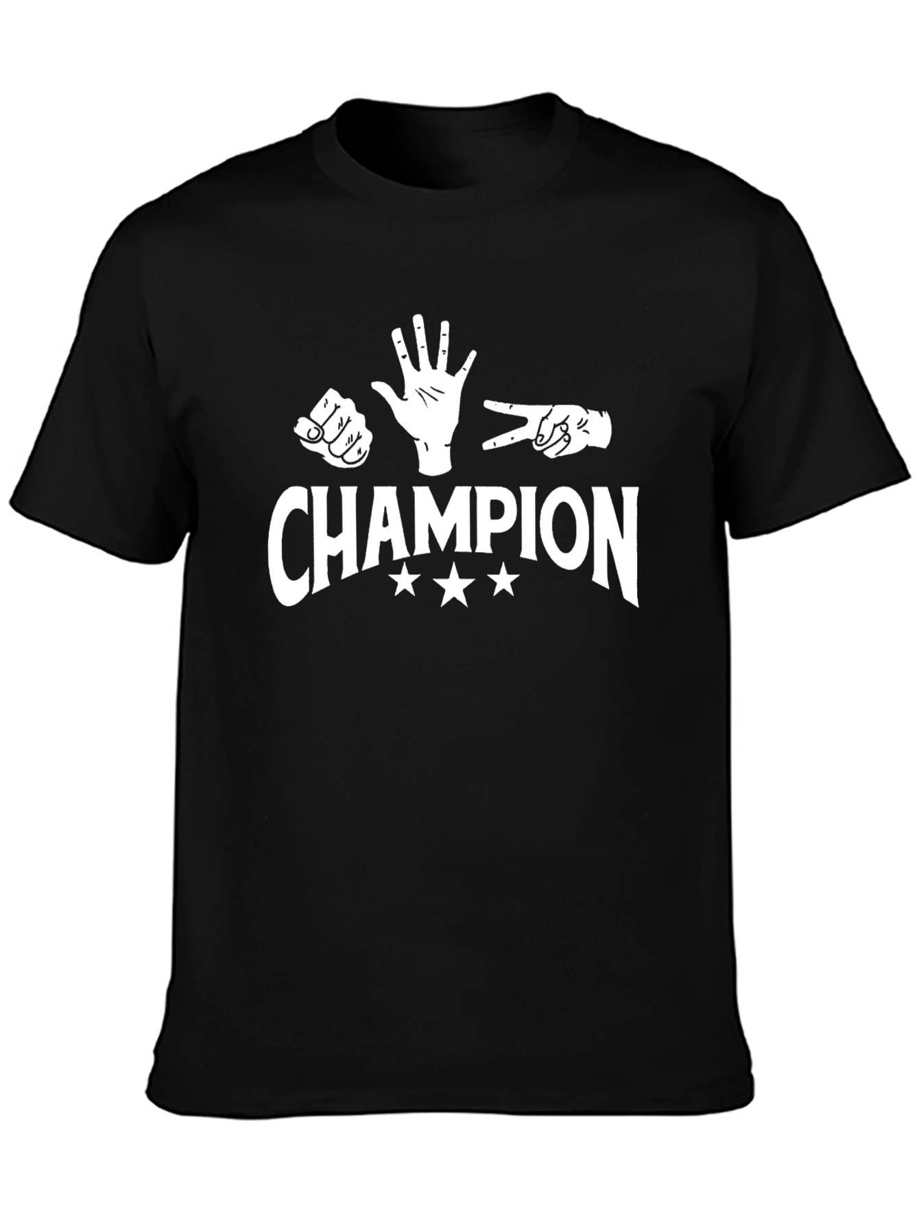 Black Champion Rock Paper Scissors T-Shirt view 3