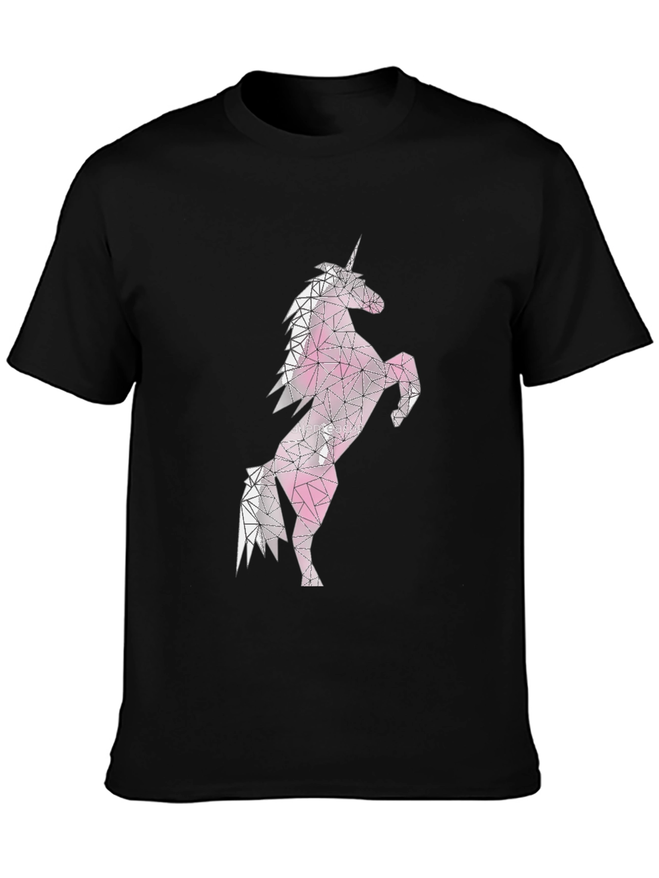 Black Geometric Unicorn Graphic Tee view 3