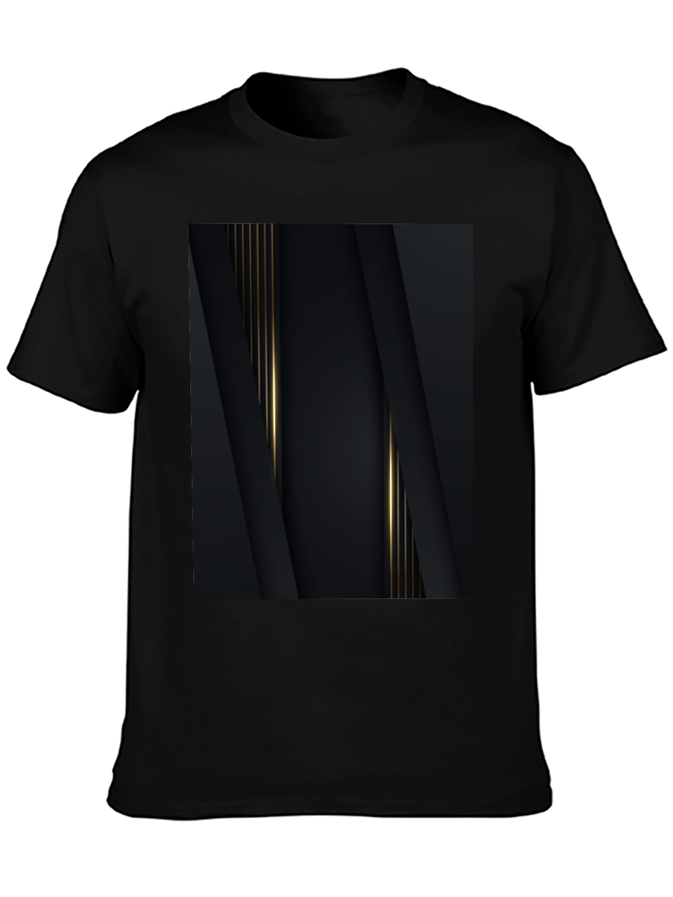 Black Elegant Black & Gold Abstract Design Tee view 3