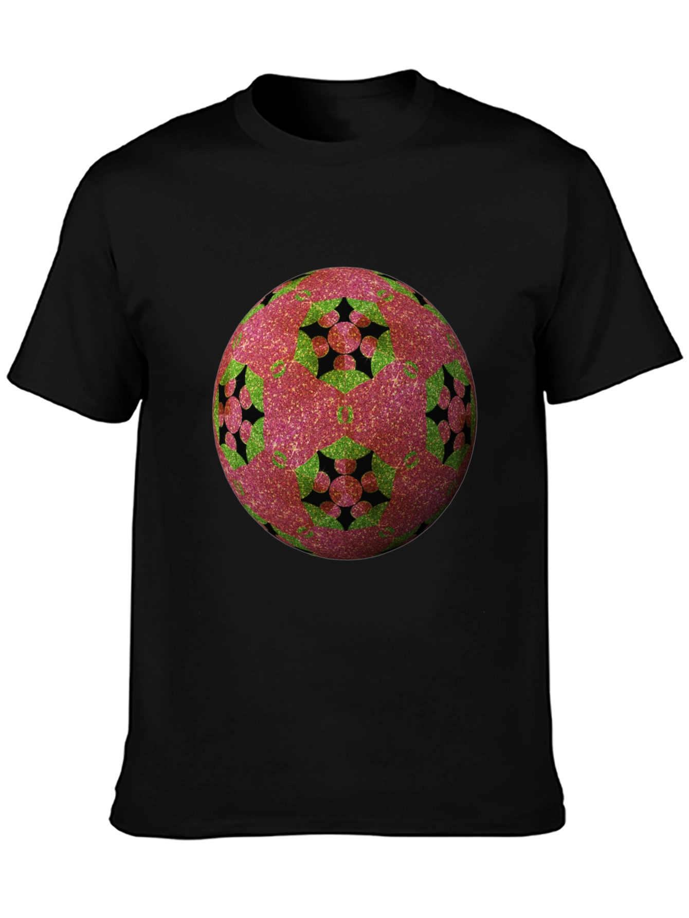 Black Abstract Orb Design Tee view 3