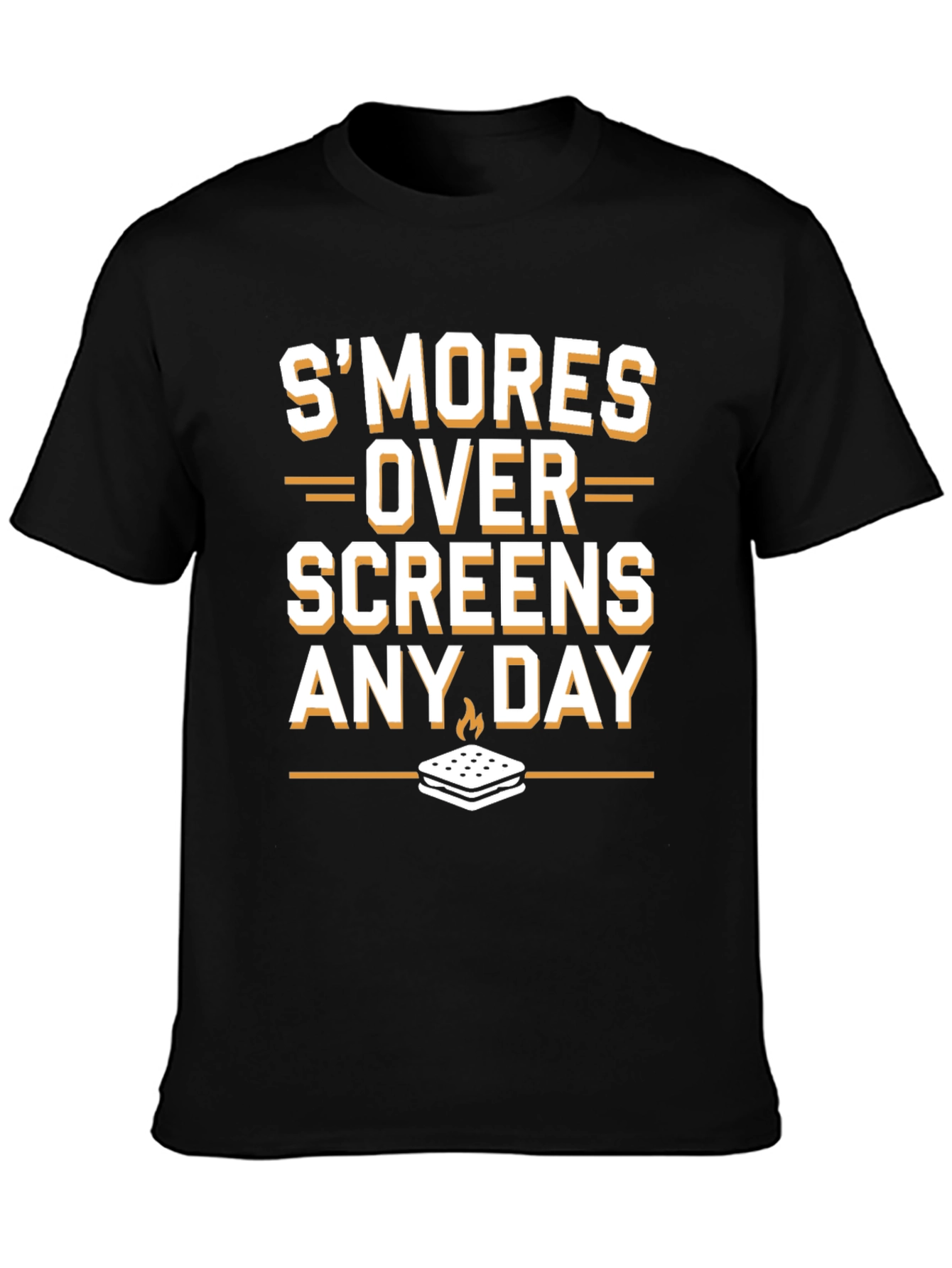 Black S'mores Over Screens Graphic T-Shirt view 3