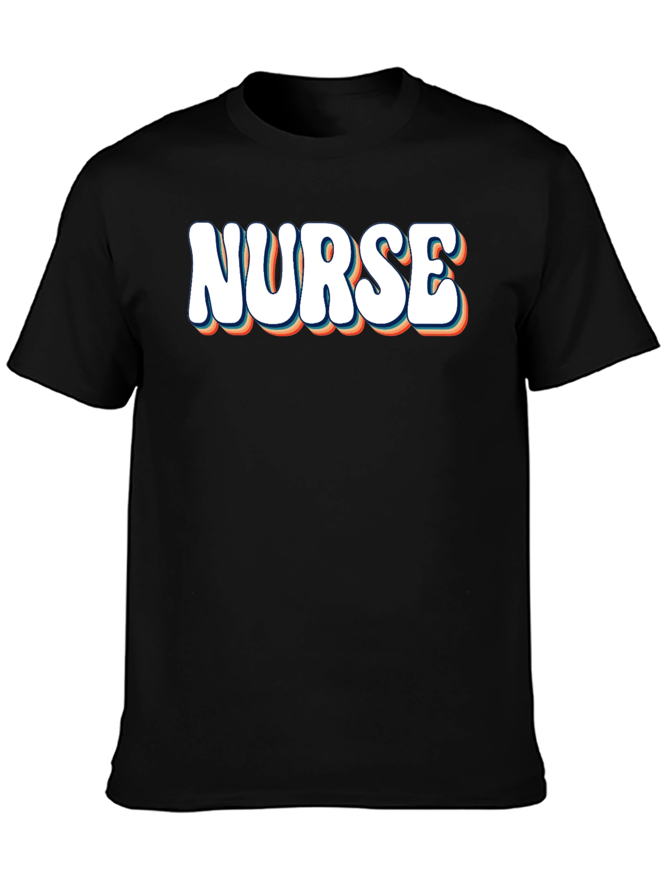 Black Retro Nurse T-Shirt - Comfortable Tee view 3