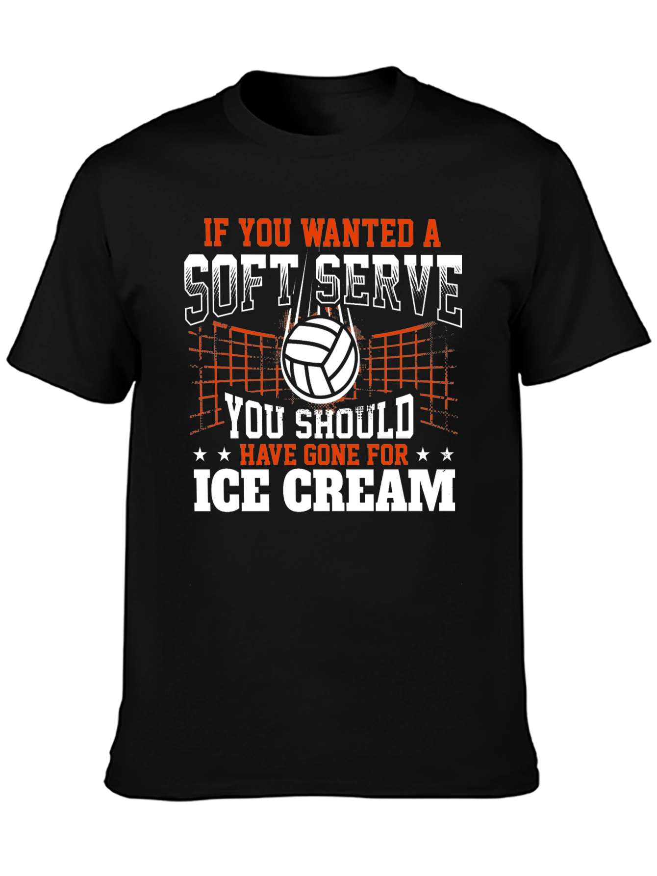 Black Soft Serve Volleyball Graphic T-Shirt view 3