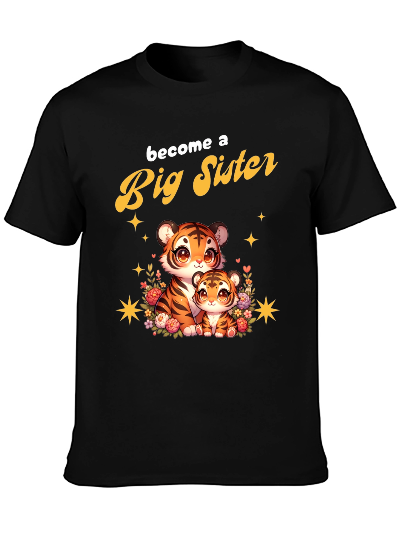 Big Sister Tiger Cub T-Shirt Cute Animal Tee - 3