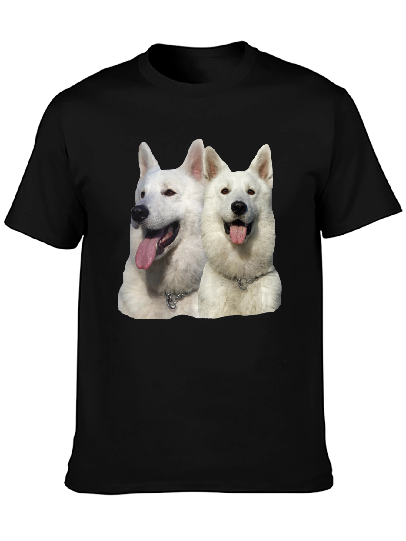 Black White Dog Graphic Black T-Shirt view 3