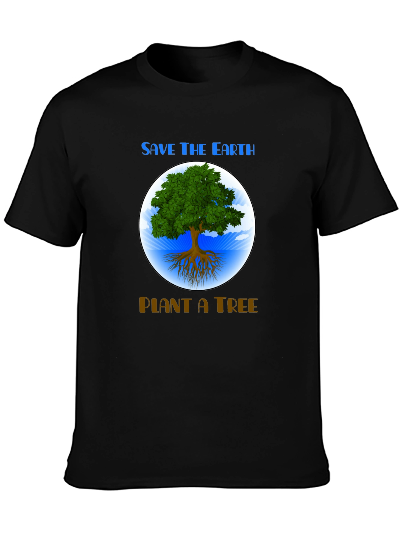 Black Save the Earth T-Shirt: Plant a Tree Graphic Tee view 3