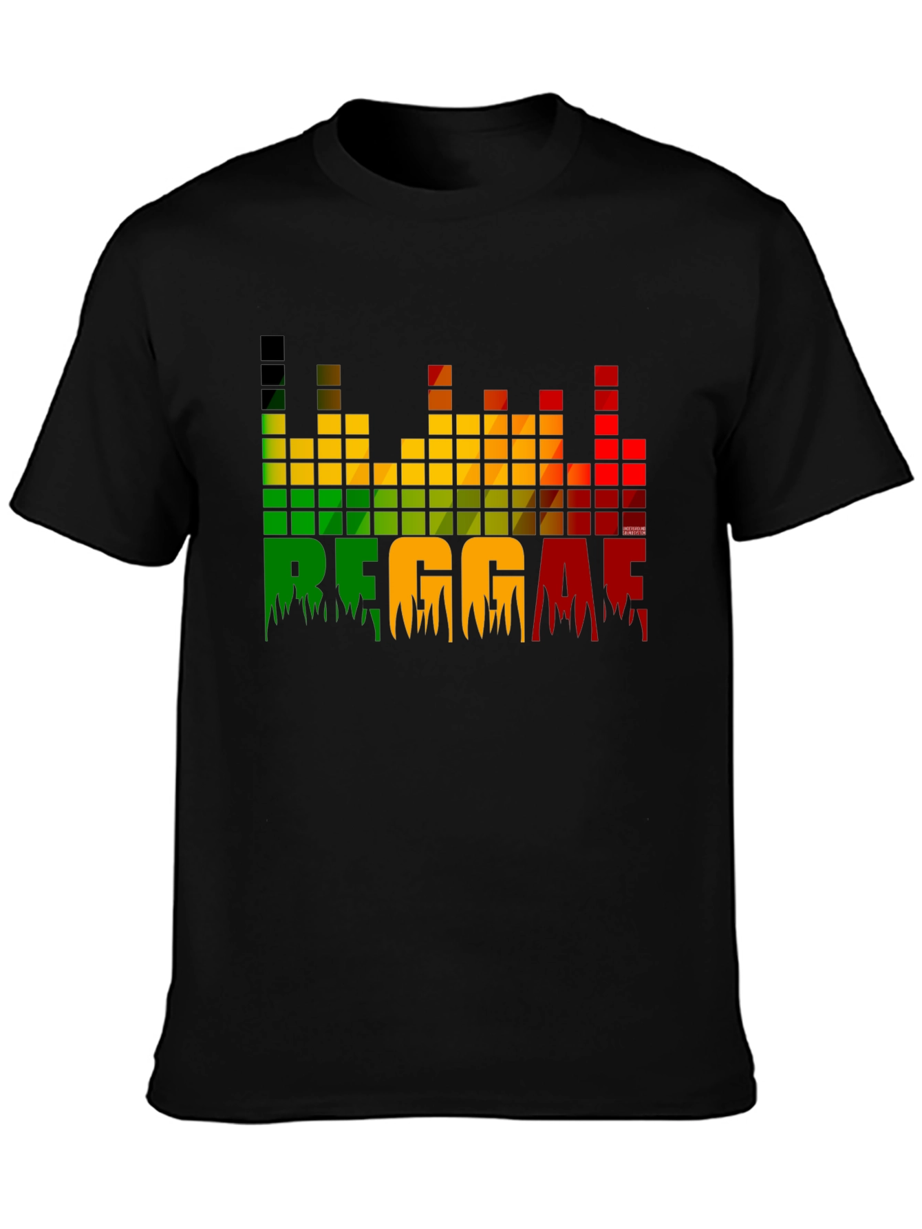 Black Reggae Graphic Tee - Rasta Music Lover Shirt view 3