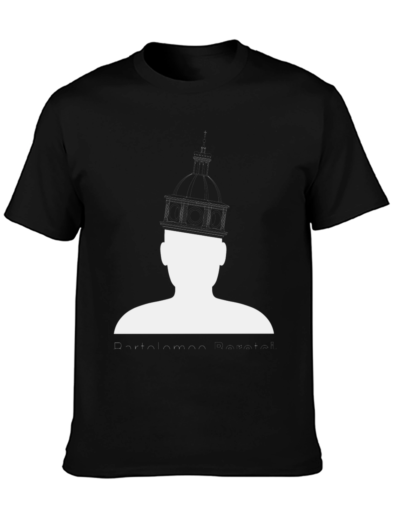 Black Novelty Silhouette Graphic Print Black T-Shirt view 3