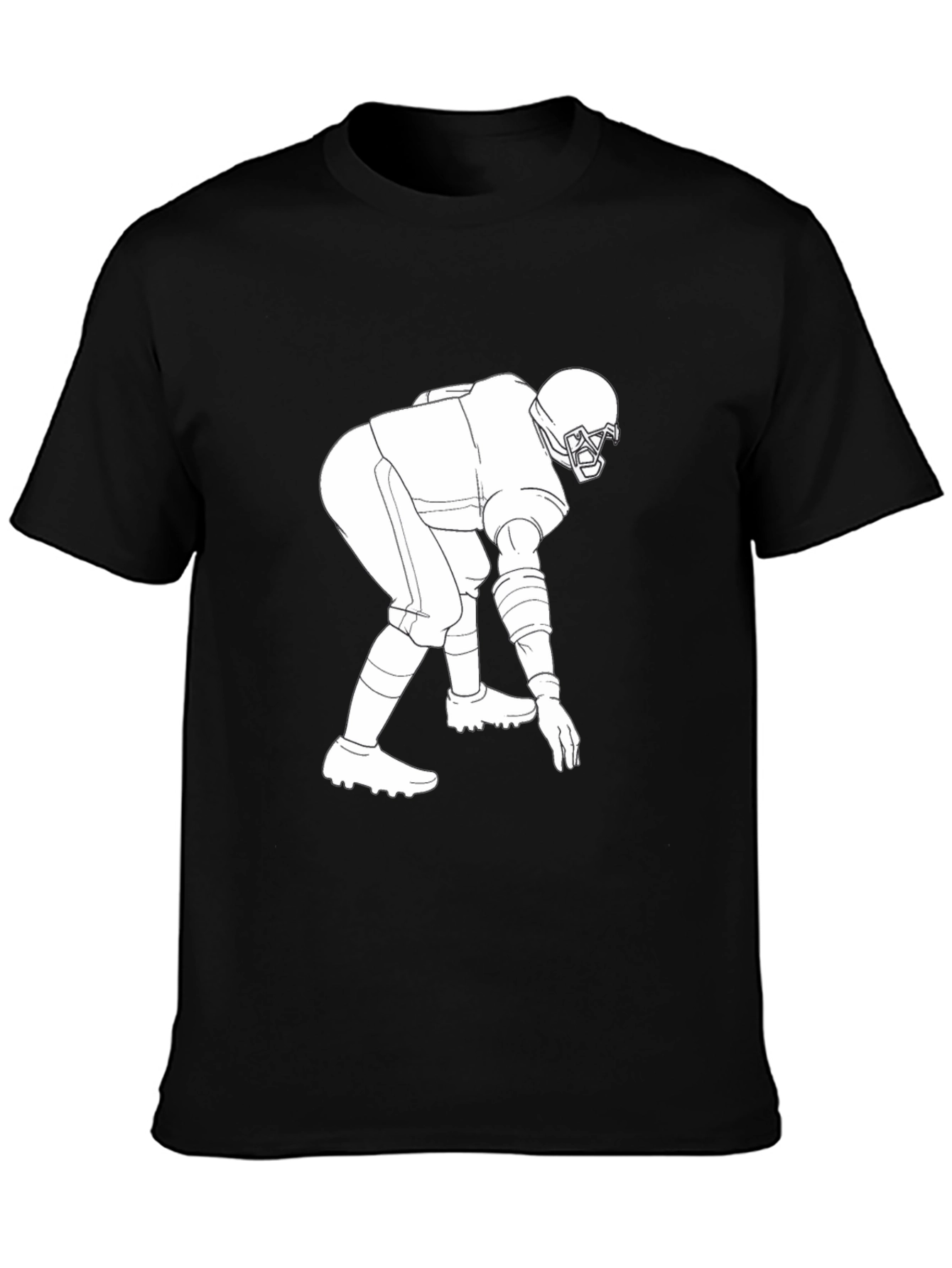 Black Football Player Graphic Tee - Black view 3